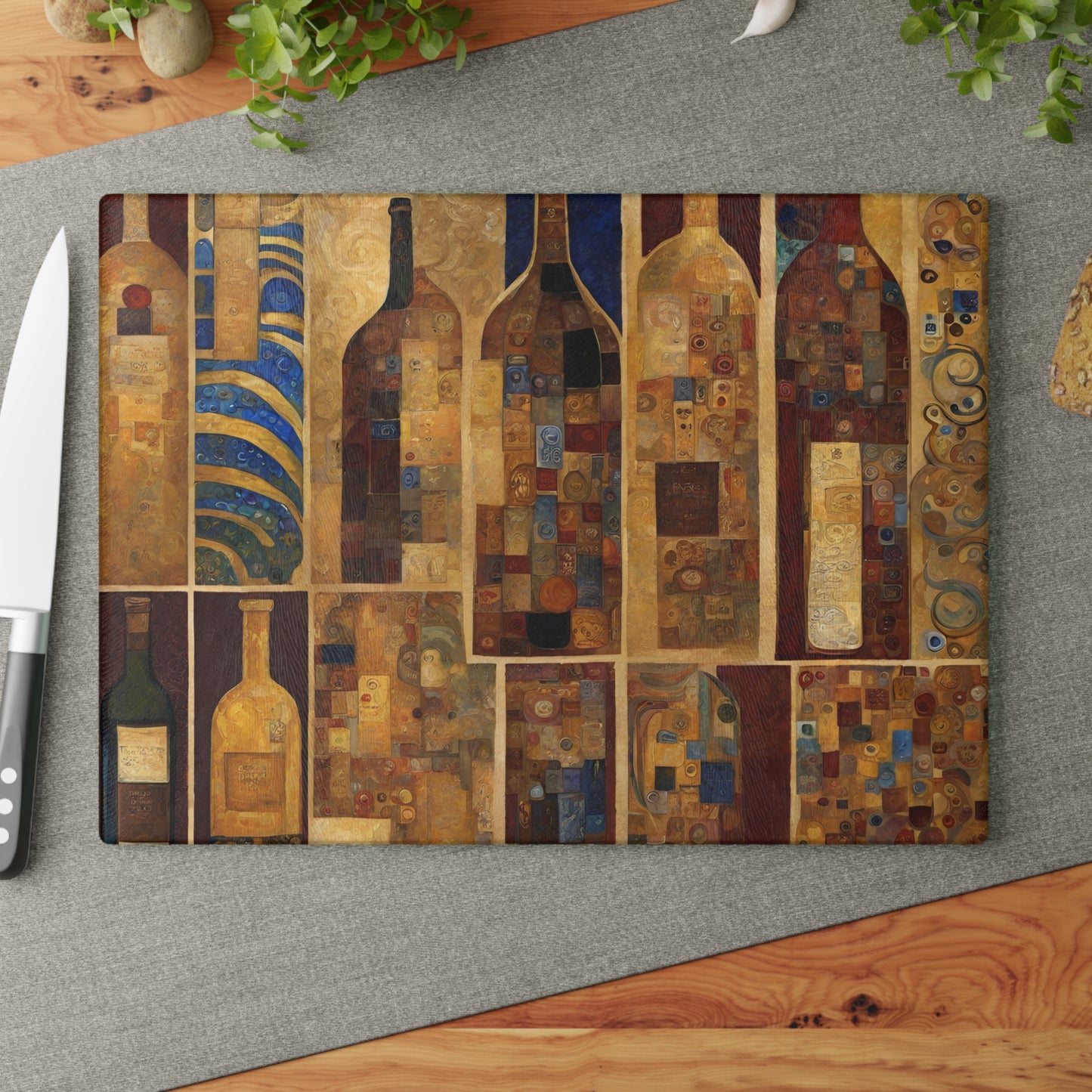 Shelf Life Abstract Art Tempered Glass Cutting Board