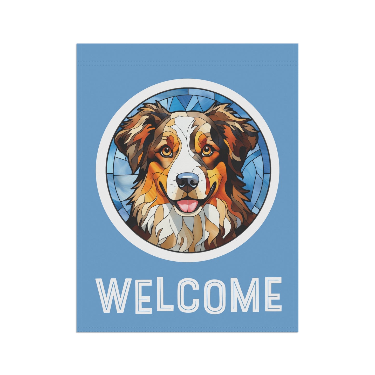 Miniature American Shepherd Welcome 2-Sided Garden & House Flag/Banner