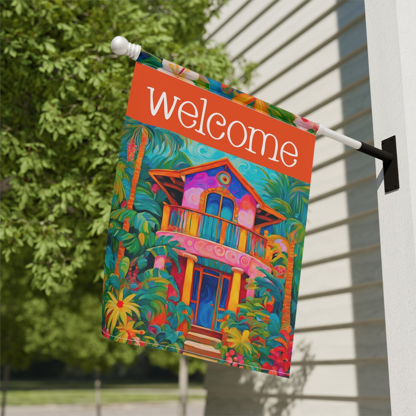 Beach House Welcome 2-Sided Garden & House Flag/Banner