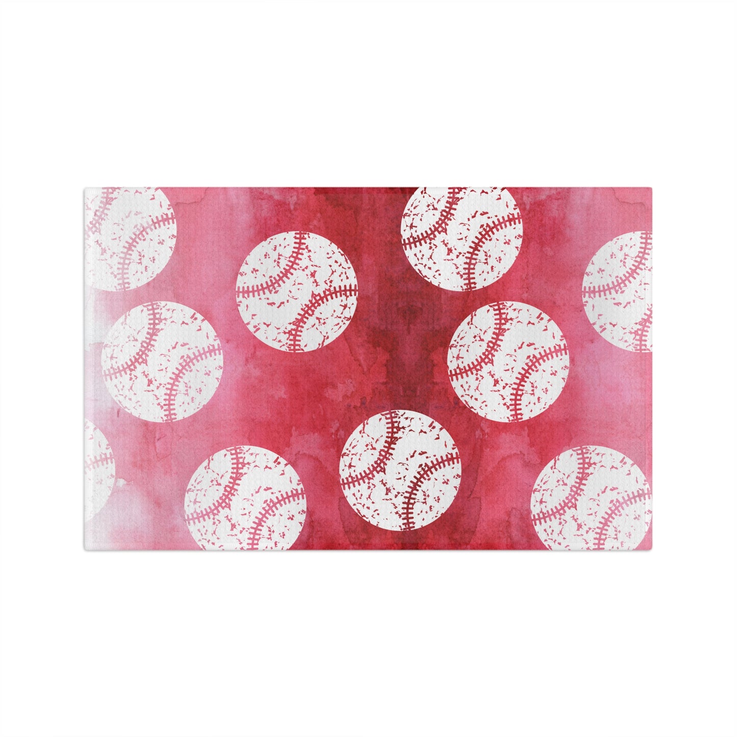 Red Baseballs Microfiber Tea Towel