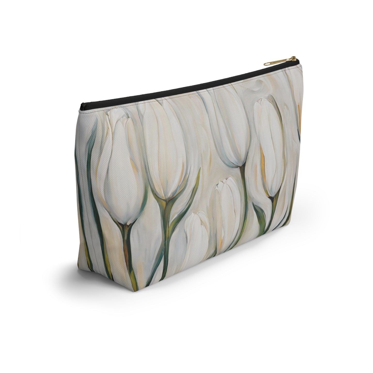 White Tulips Accessory Pouch w T-bottom