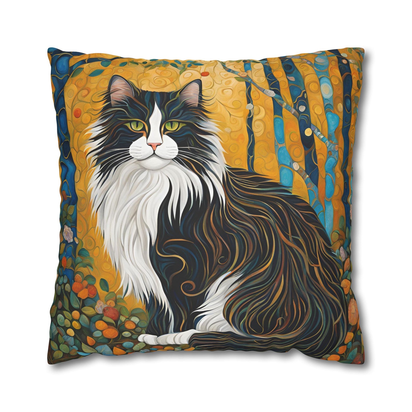 Norwegian Forest Cat Square Poly Canvas Pillowcase