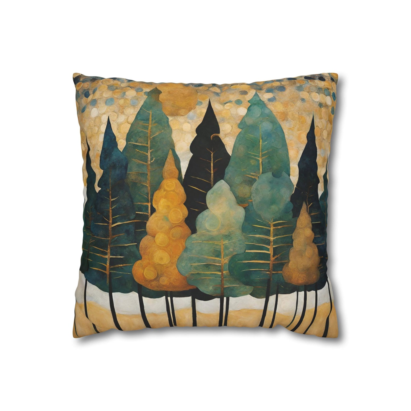 Pine Trees Square Poly Canvas Pillowcase