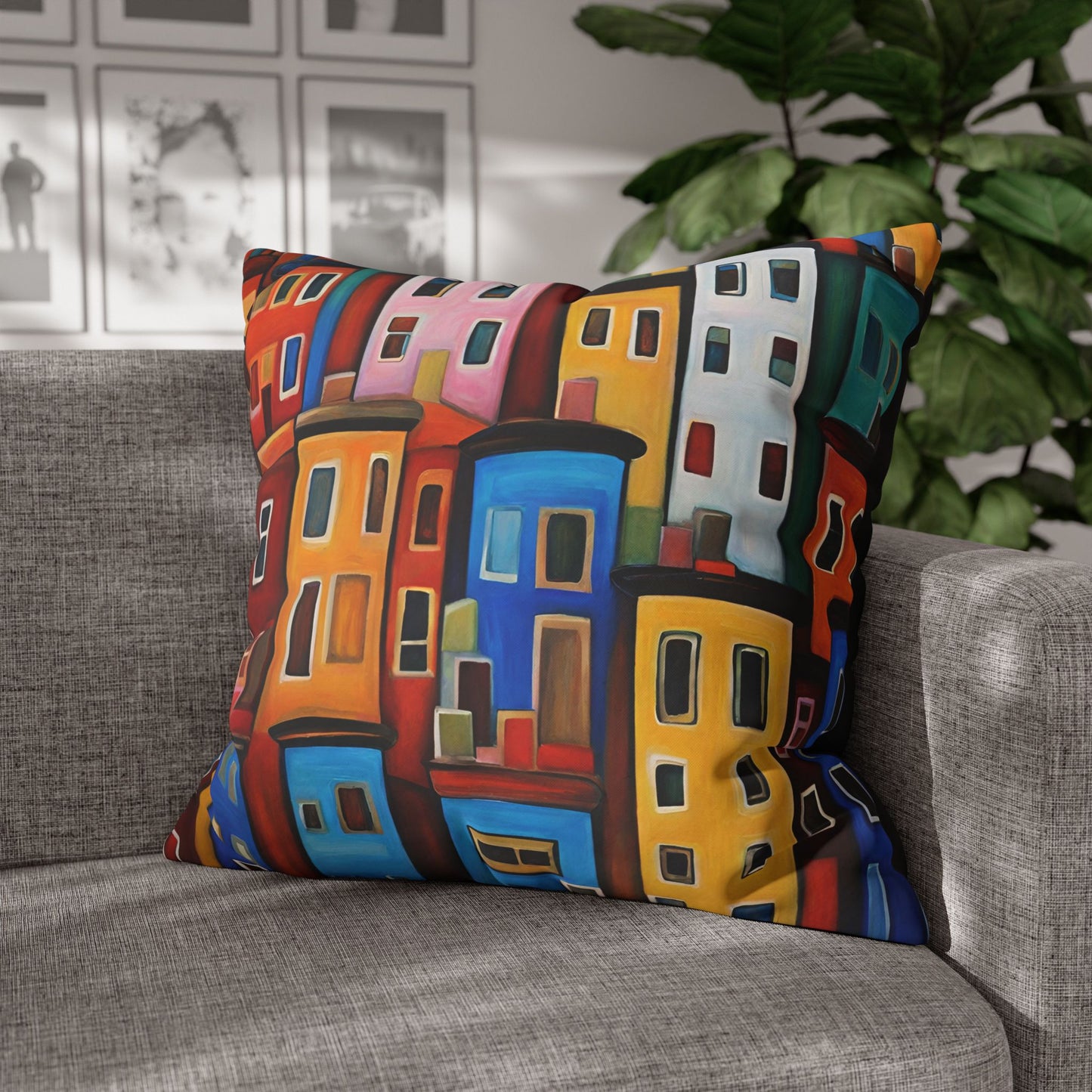 Neighbors Square Poly Canvas Pillowcase