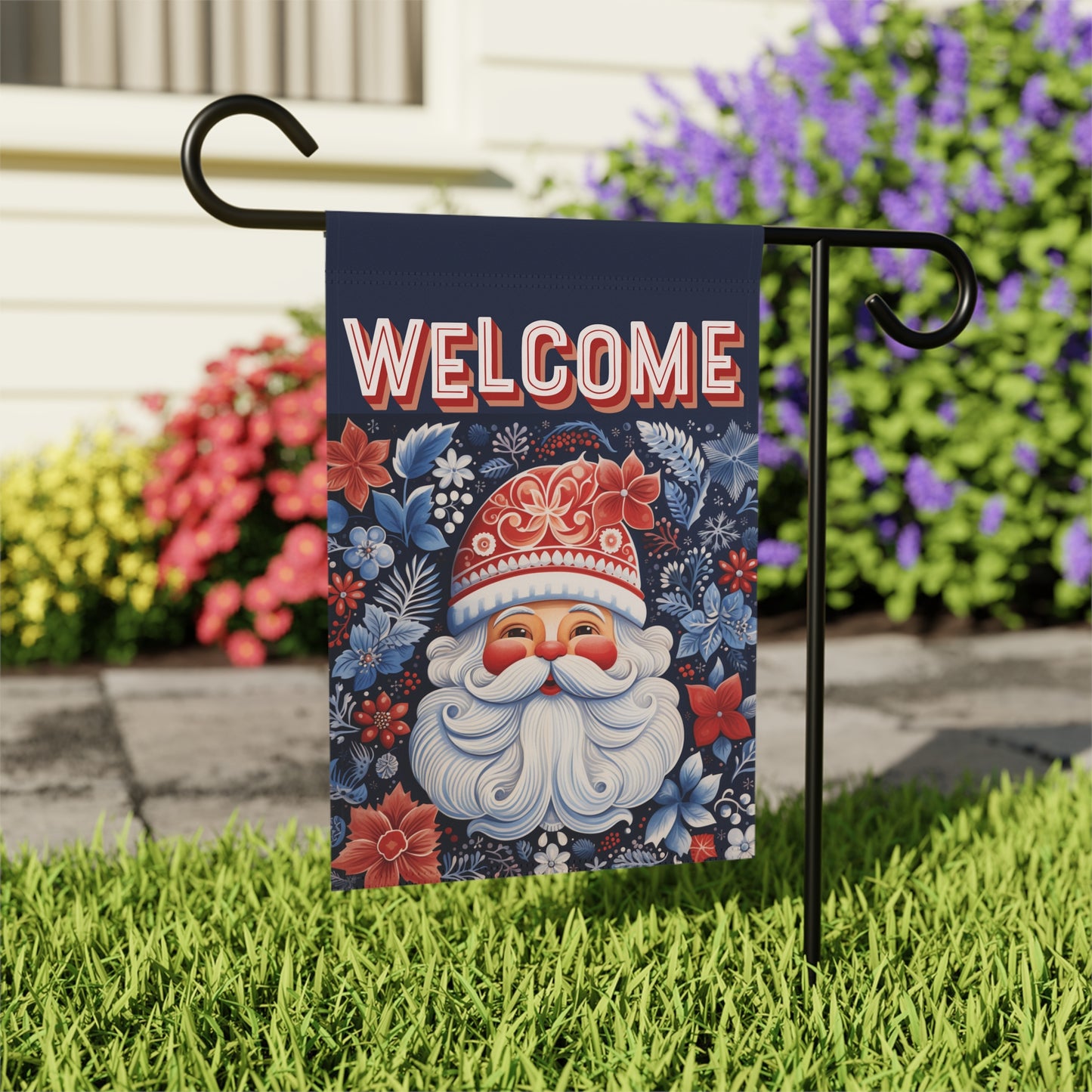 Nordic Santa Welcome 2-Sided  Garden & House Flag/Banner