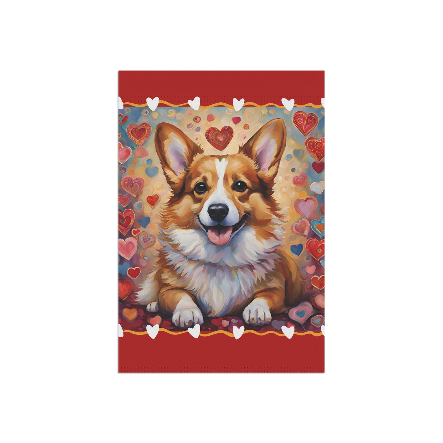 Corgi Valentine 2-Sided Garden & House Flag/Banner