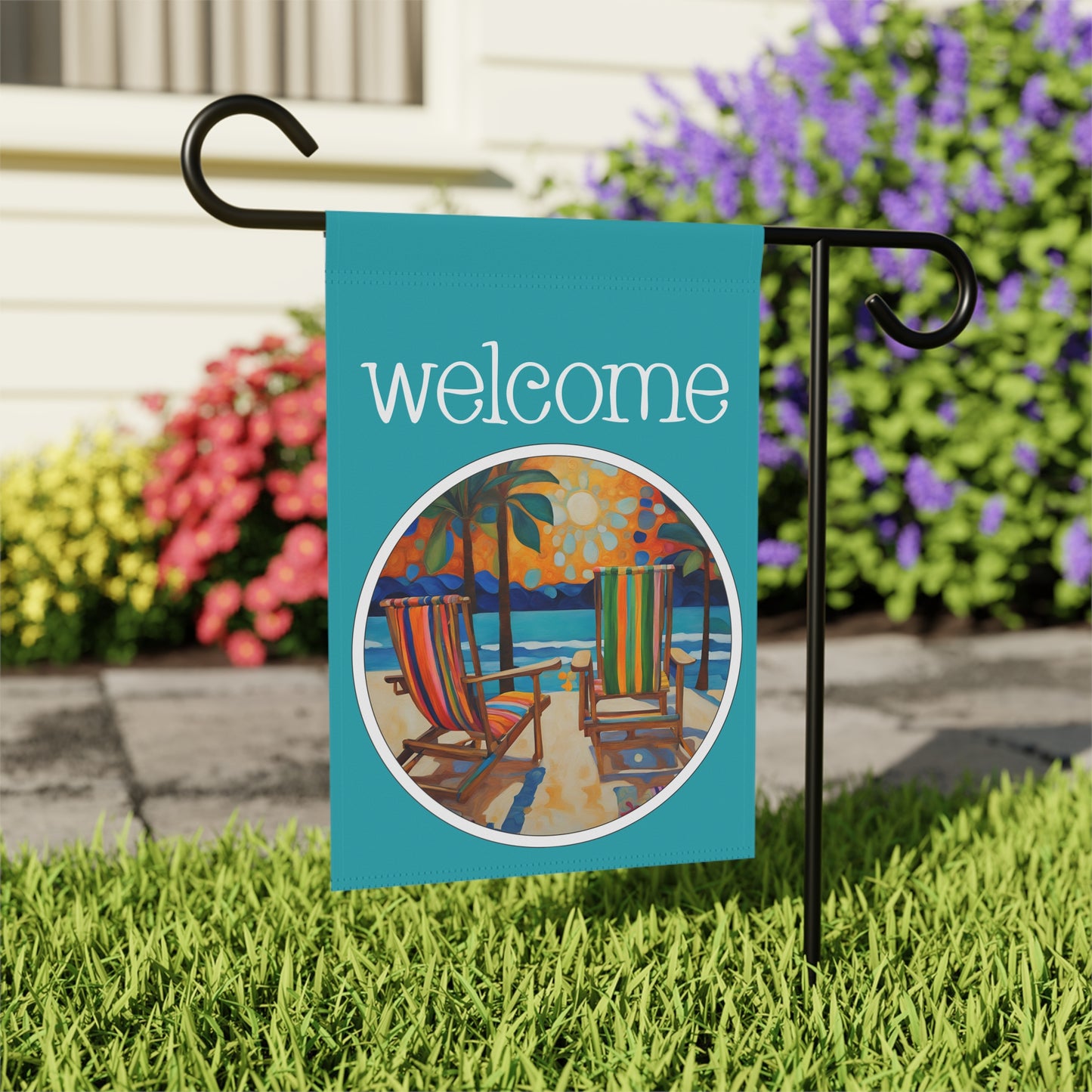 Beachside Welcome 2-Sided Garden & House Flag/Banner