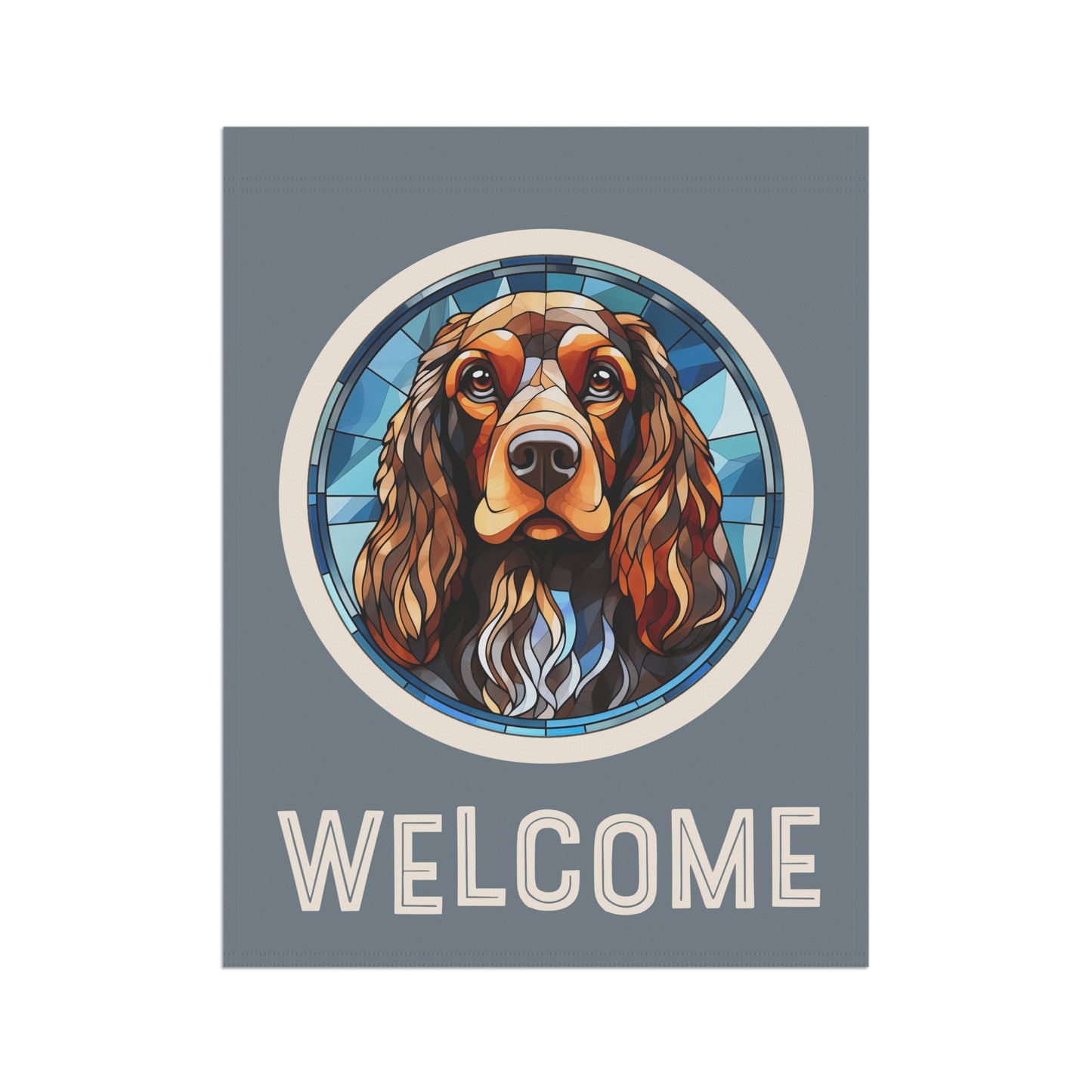 English Cocker Spaniel Welcome 2-Sided Garden & House Flag/Banner