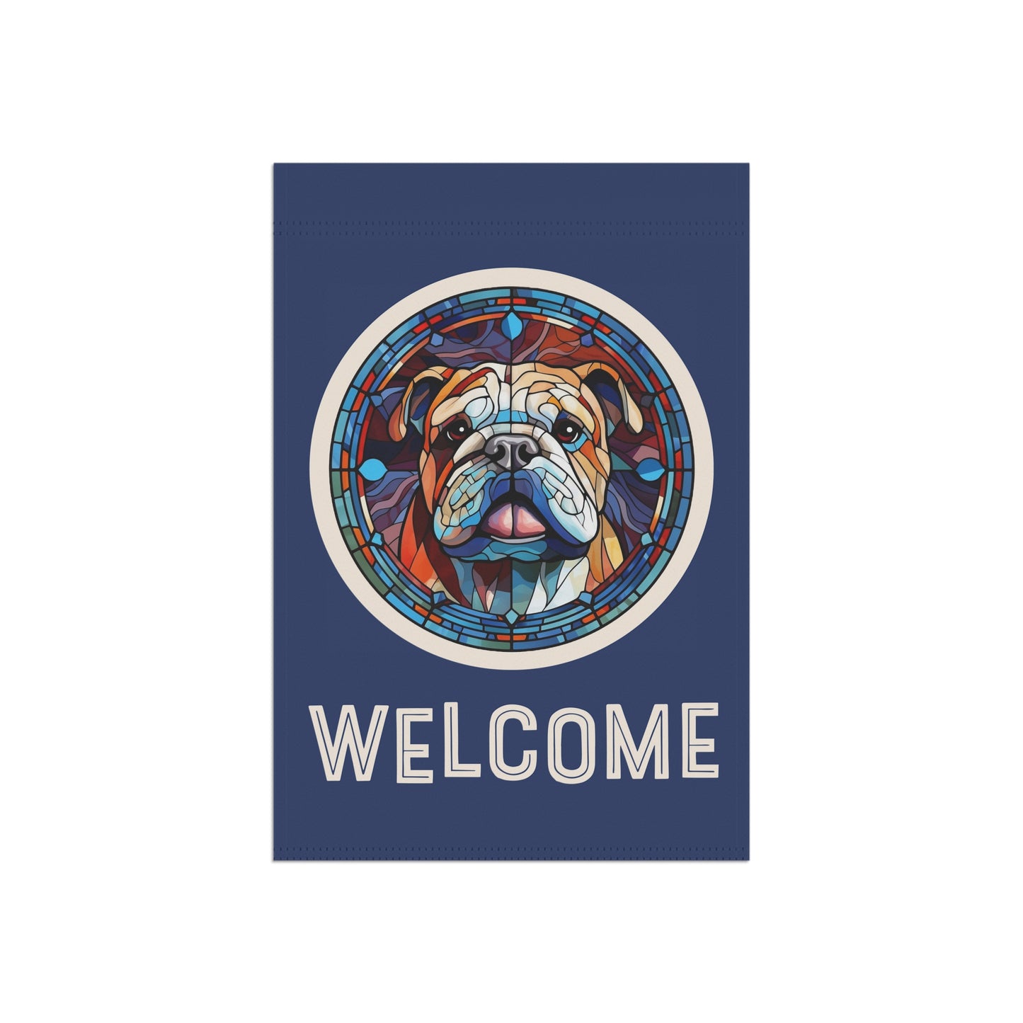 English Bulldog Welcome 2-Sided Garden & House Flag/Banner