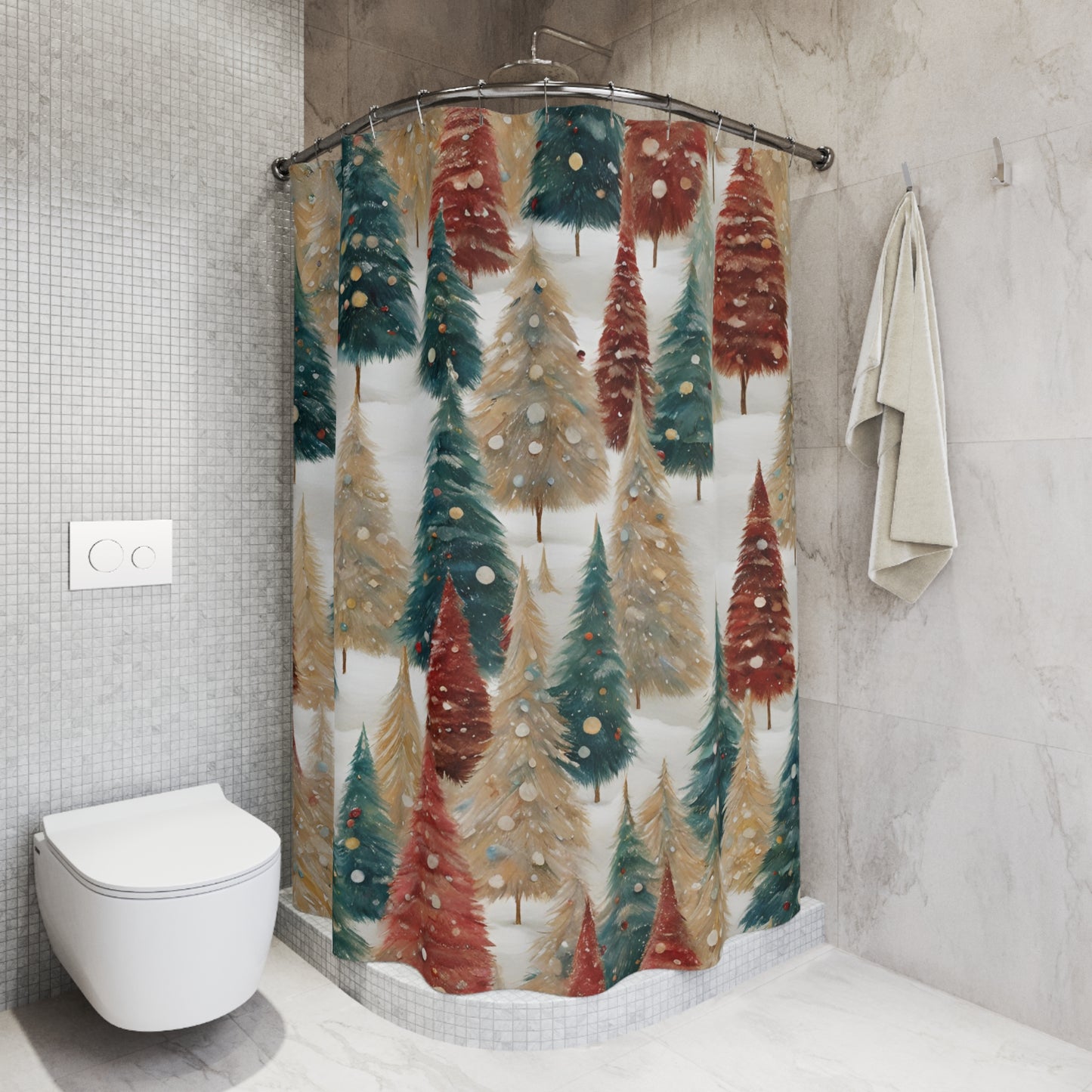 Pines in the Snow Shower Curtain