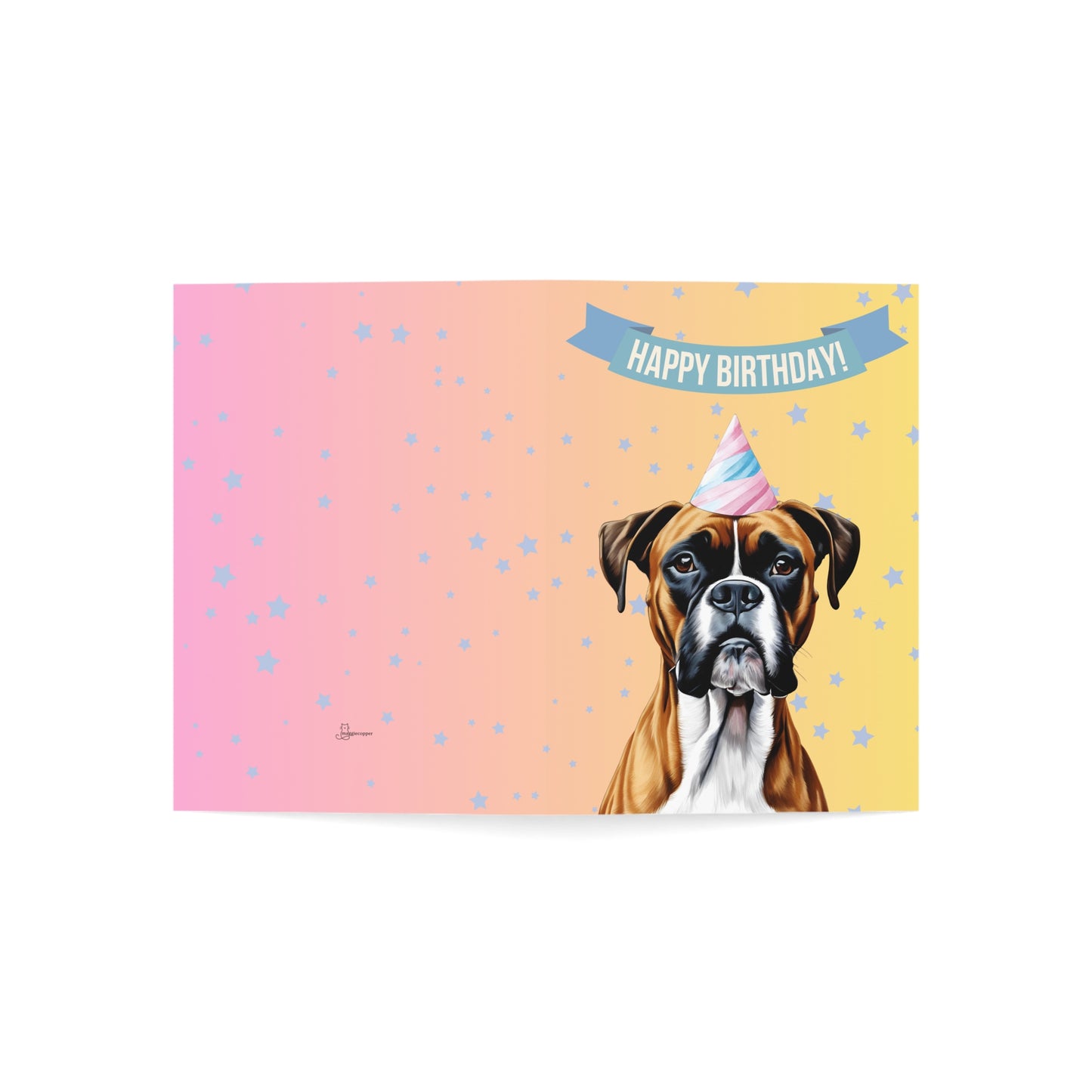 Boxer Happy Birthday 5 x 7 Greeting Cards (10 Pack)