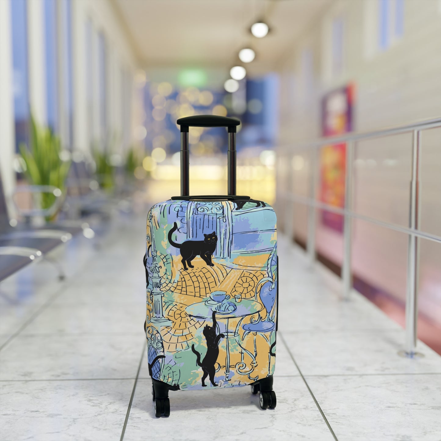 Paris Black Cats Luggage Cover