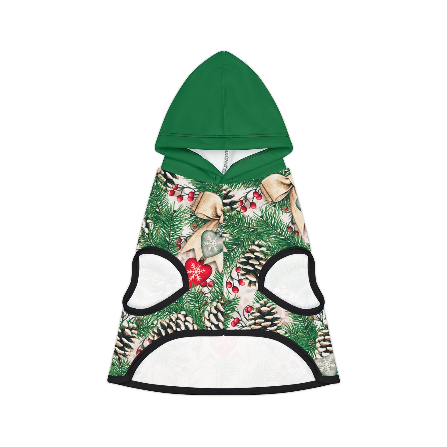 Bows & Pinecones Holiday Pet Hoodie