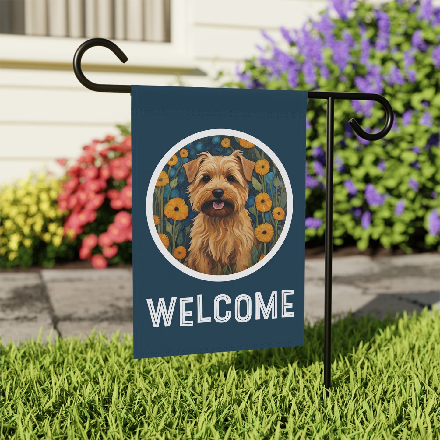 Norfolk Terrier Welcome 2-Sided Garden & House Flag/Banner