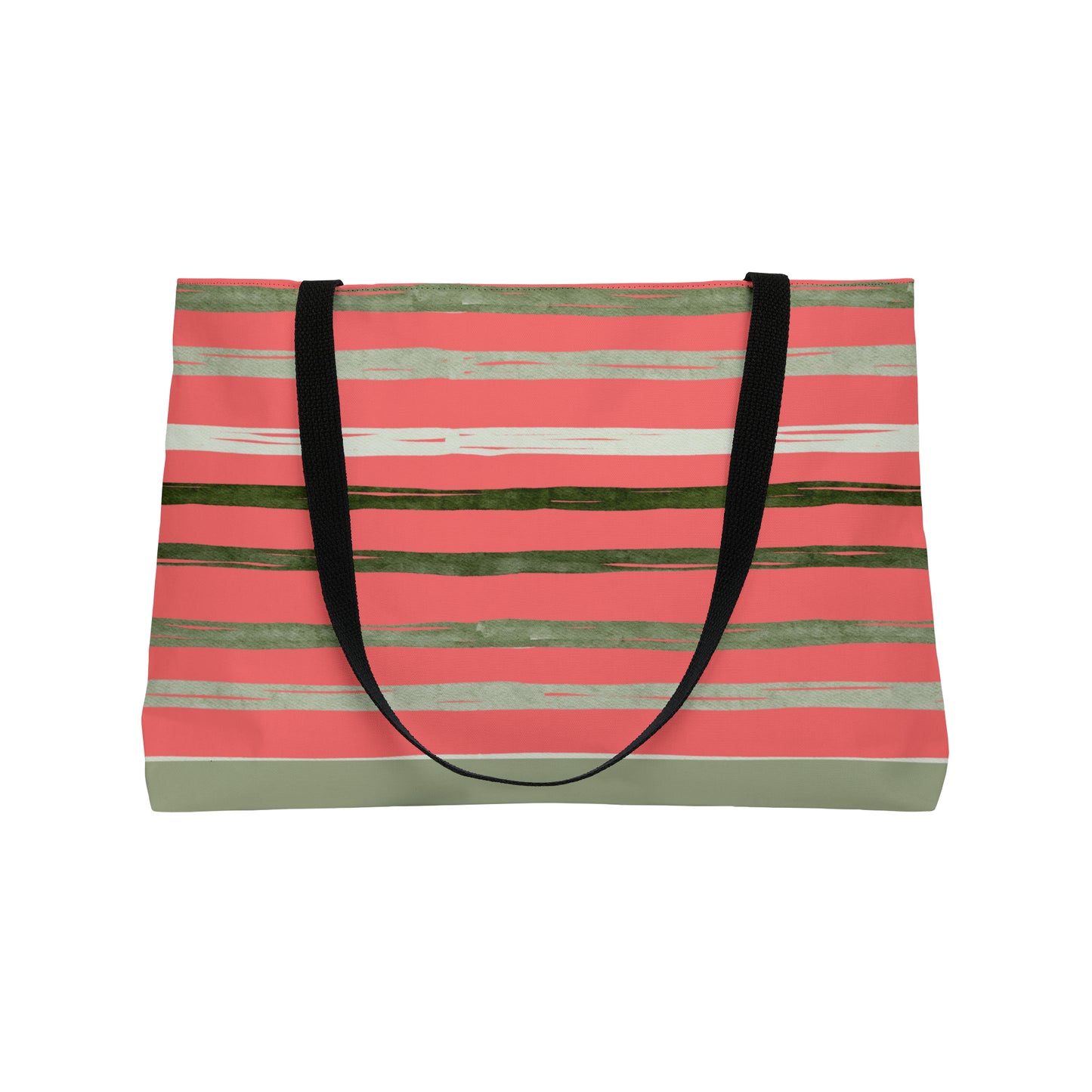 Utah Green Stripes on Melon Oversize Picnic Travel Weekender Tote Bag