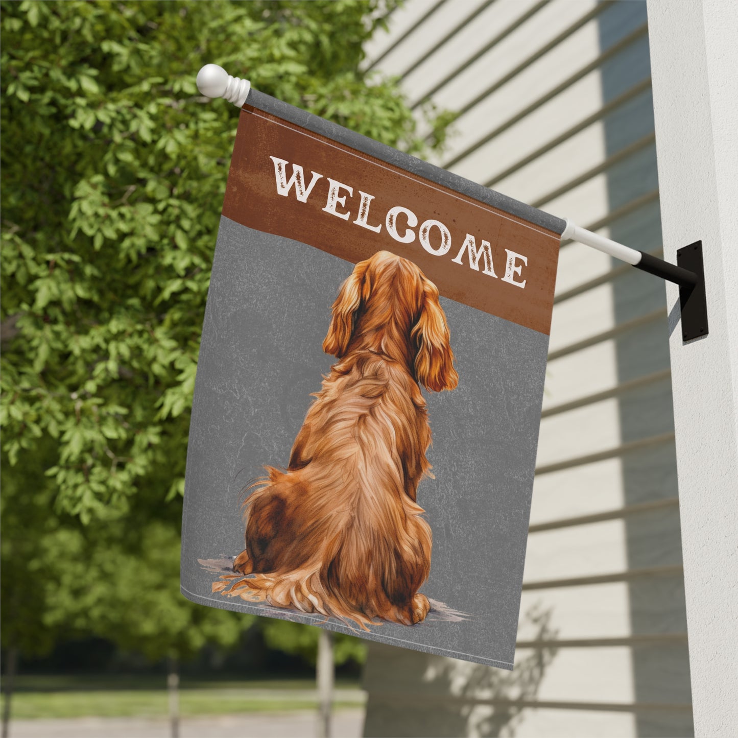 Cocker Spaniel Welcome 2-Sided Garden & House Flag/Banner