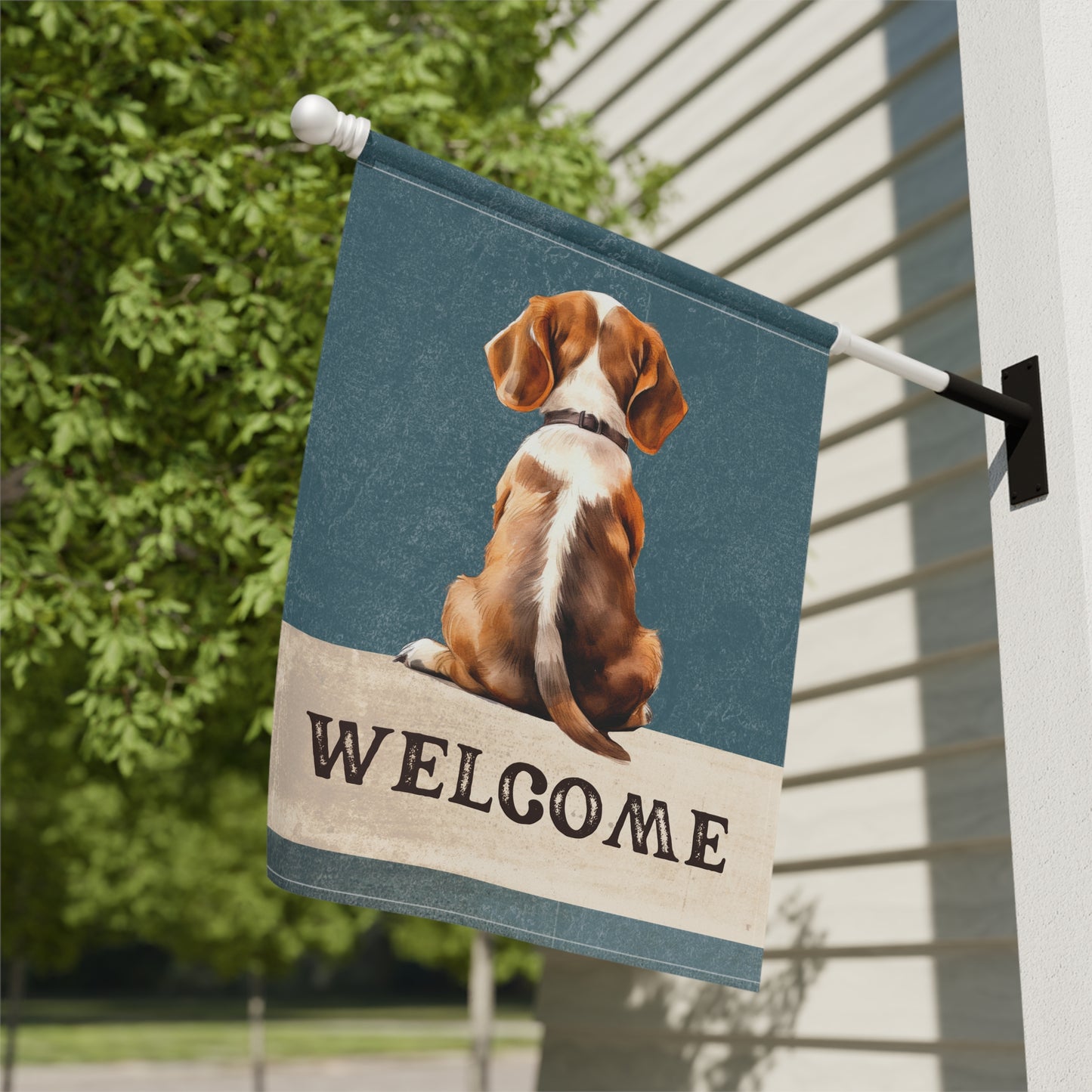 Beagle Welcome 2-Sided Garden & House Flag/Banner