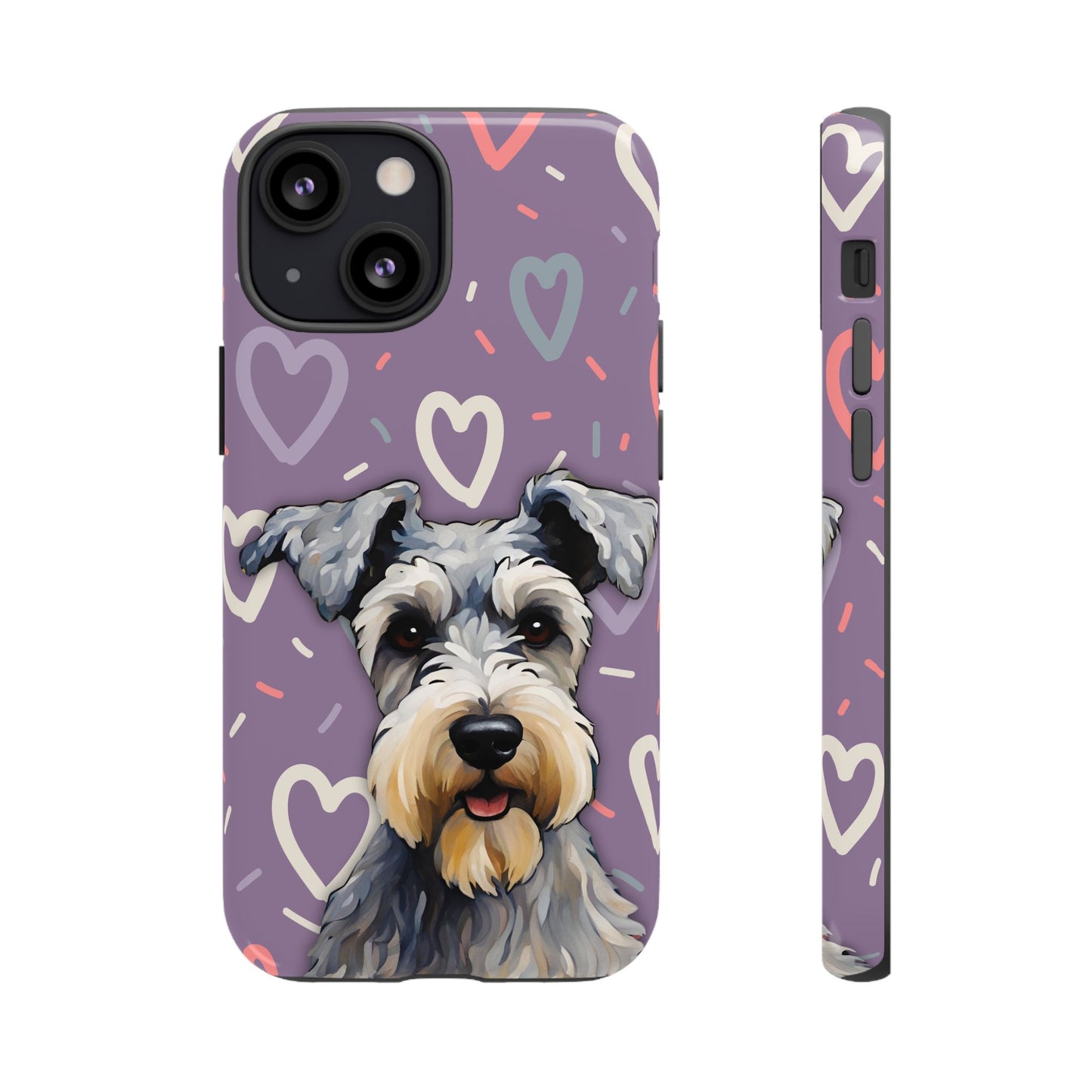 Miniature Schnauzer Love iPhone Samsung Galaxy Google Pixel Glossy Tough Case