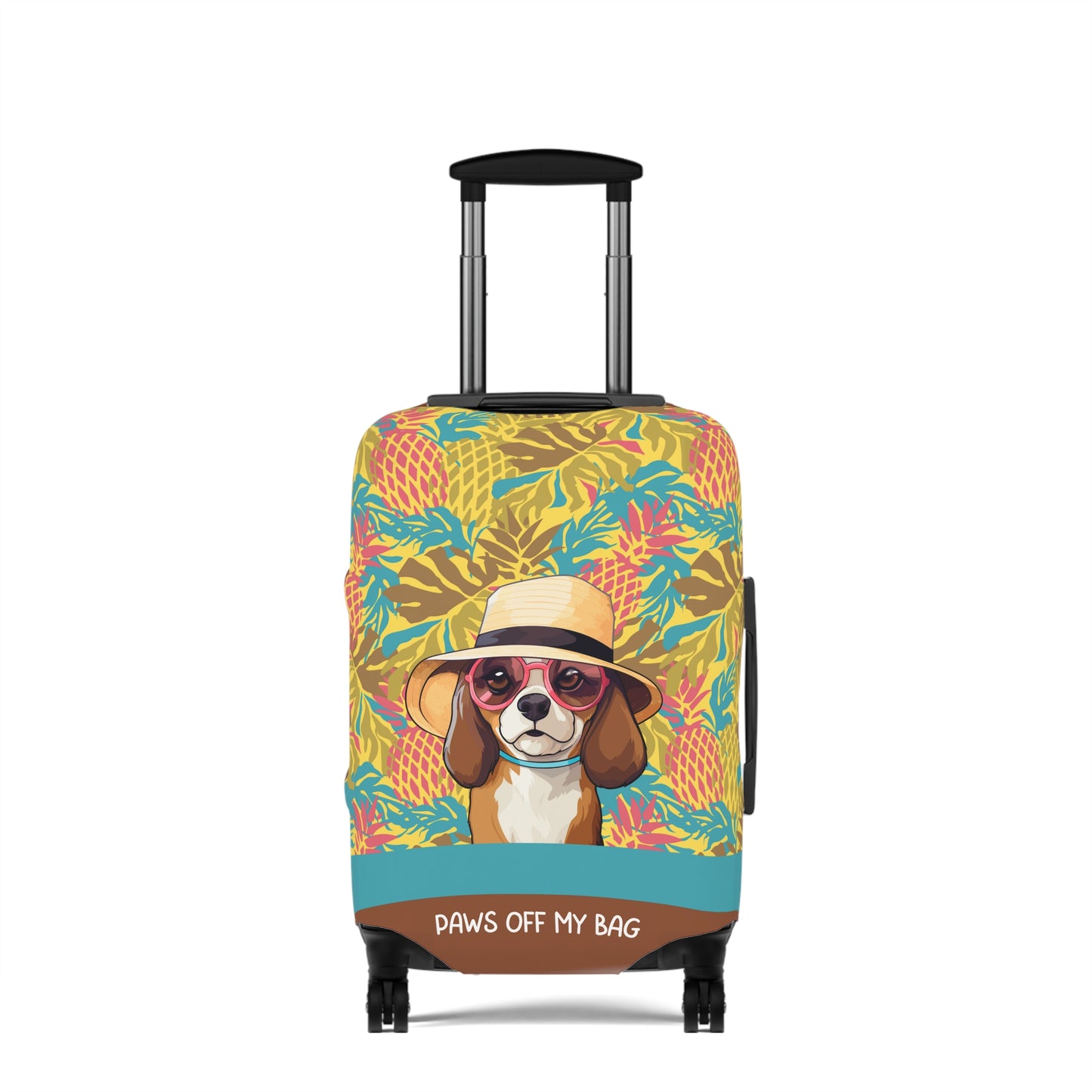 Beagle in Hat & Glasses Paws Off My Bag Luggage Cover