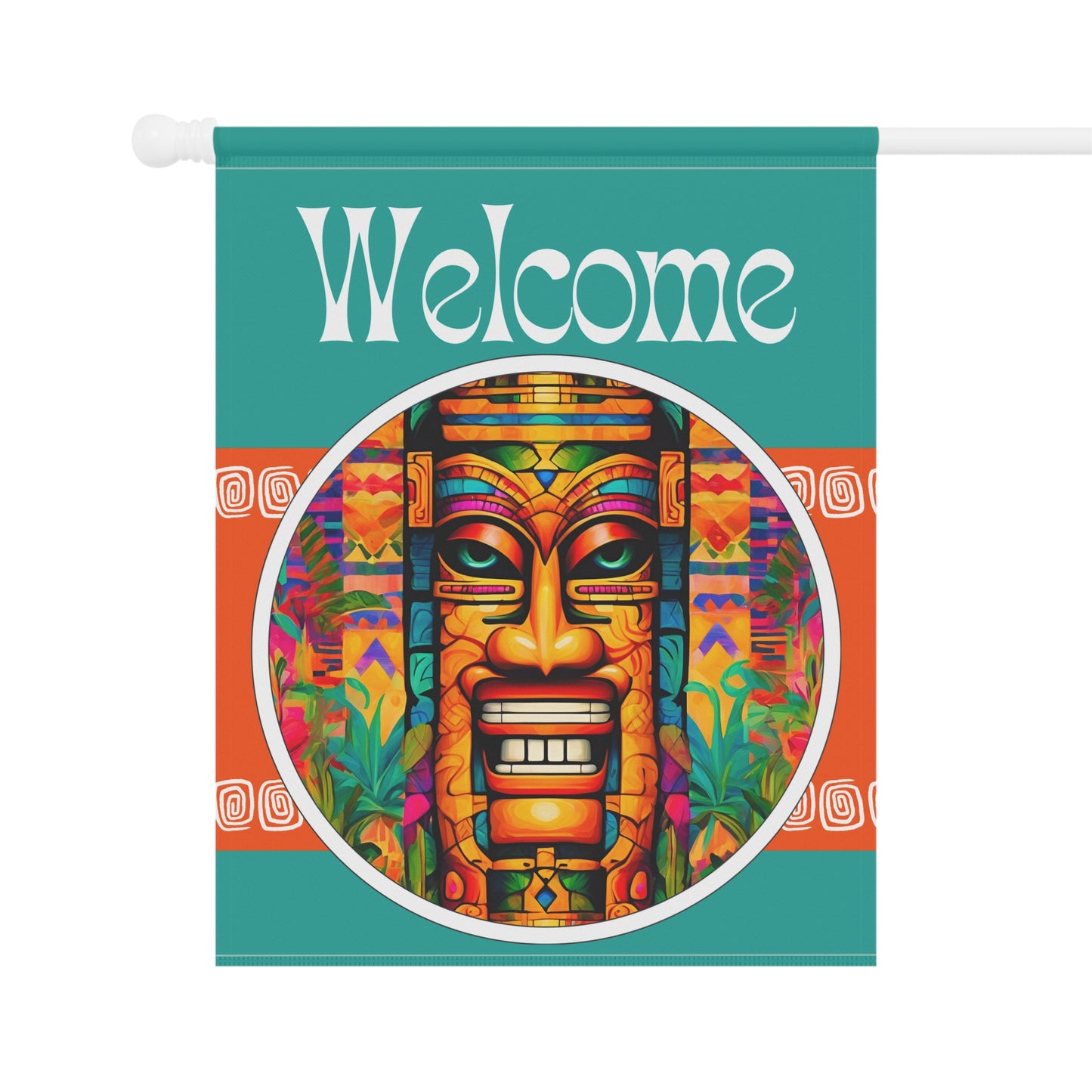 Tiki Carl Welcome 2-Sided Garden & House Flag/Banner