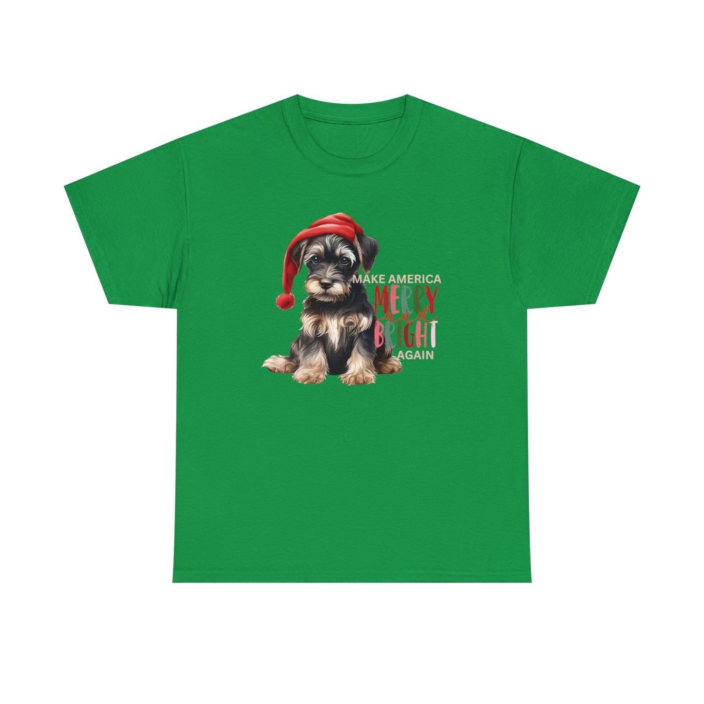 Santa Dog Make America Merry & Bright Again Unisex Heavy Cotton Tee