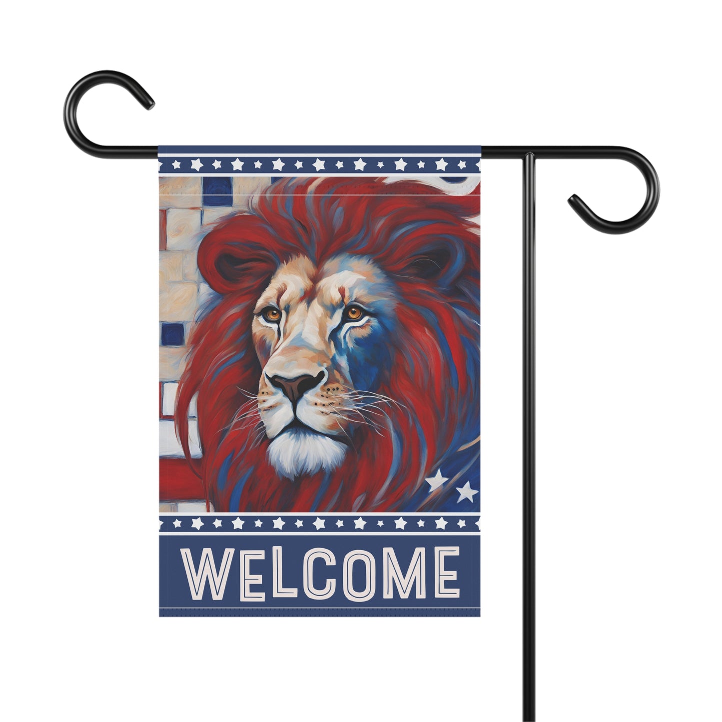 All American Lion Welcome 2-Sided Garden & House Flag/Banner