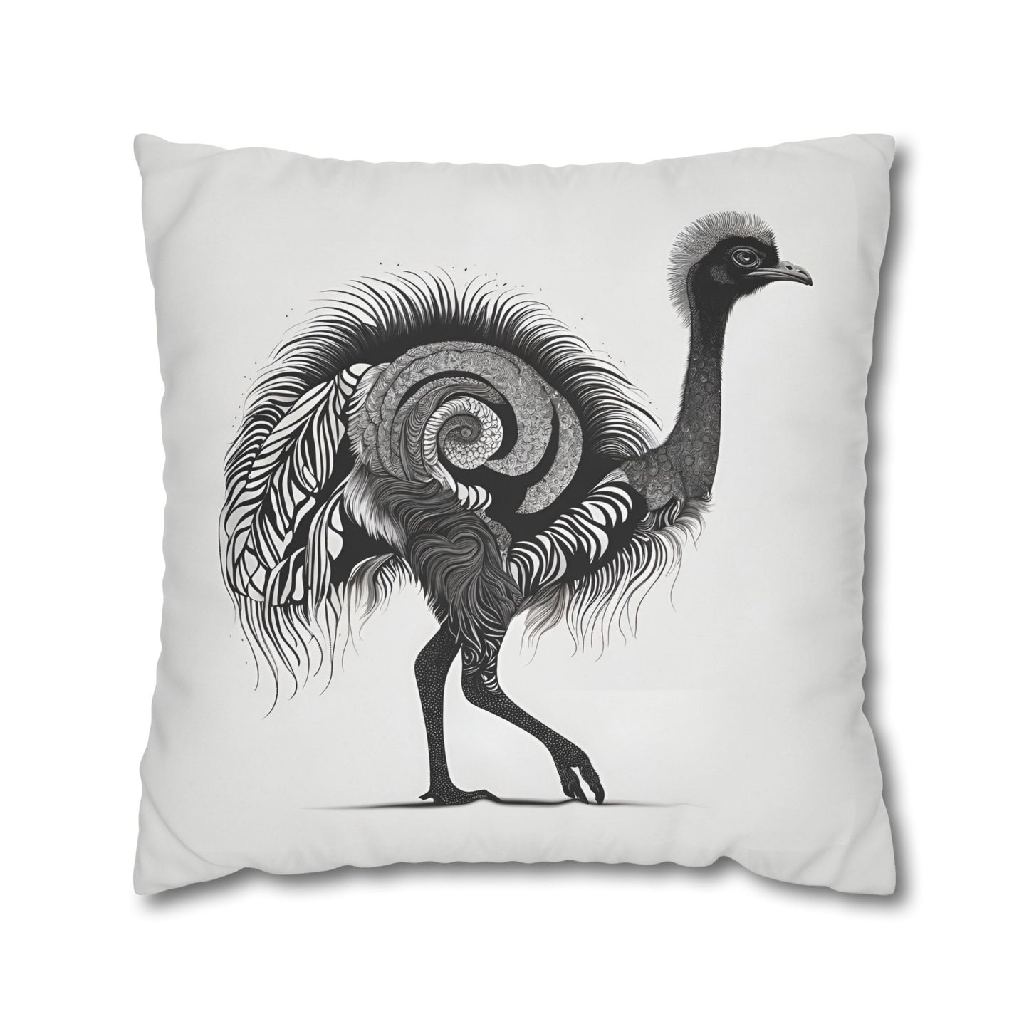 Ostrich Square Poly Canvas Pillowcase