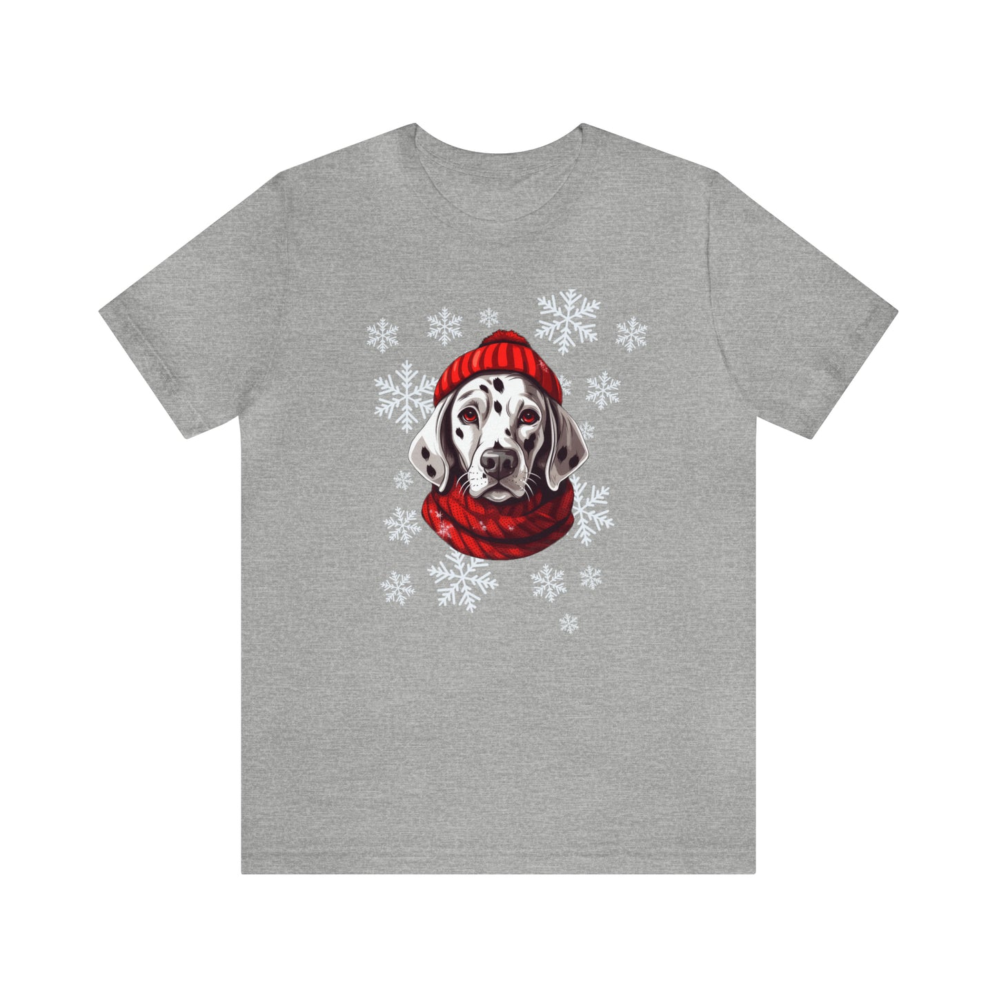 Dalmatian in Hat & Scarf Unisex Jersey Short Sleeve Tee