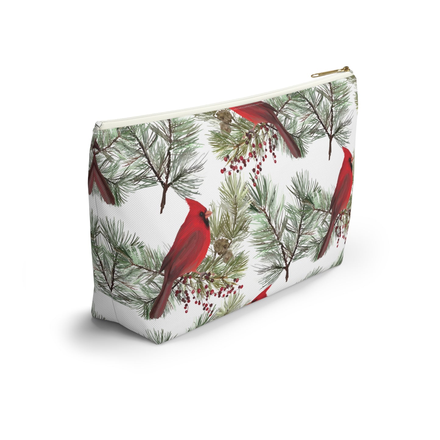 Winter Cardinals Accessory Pouch w T-bottom