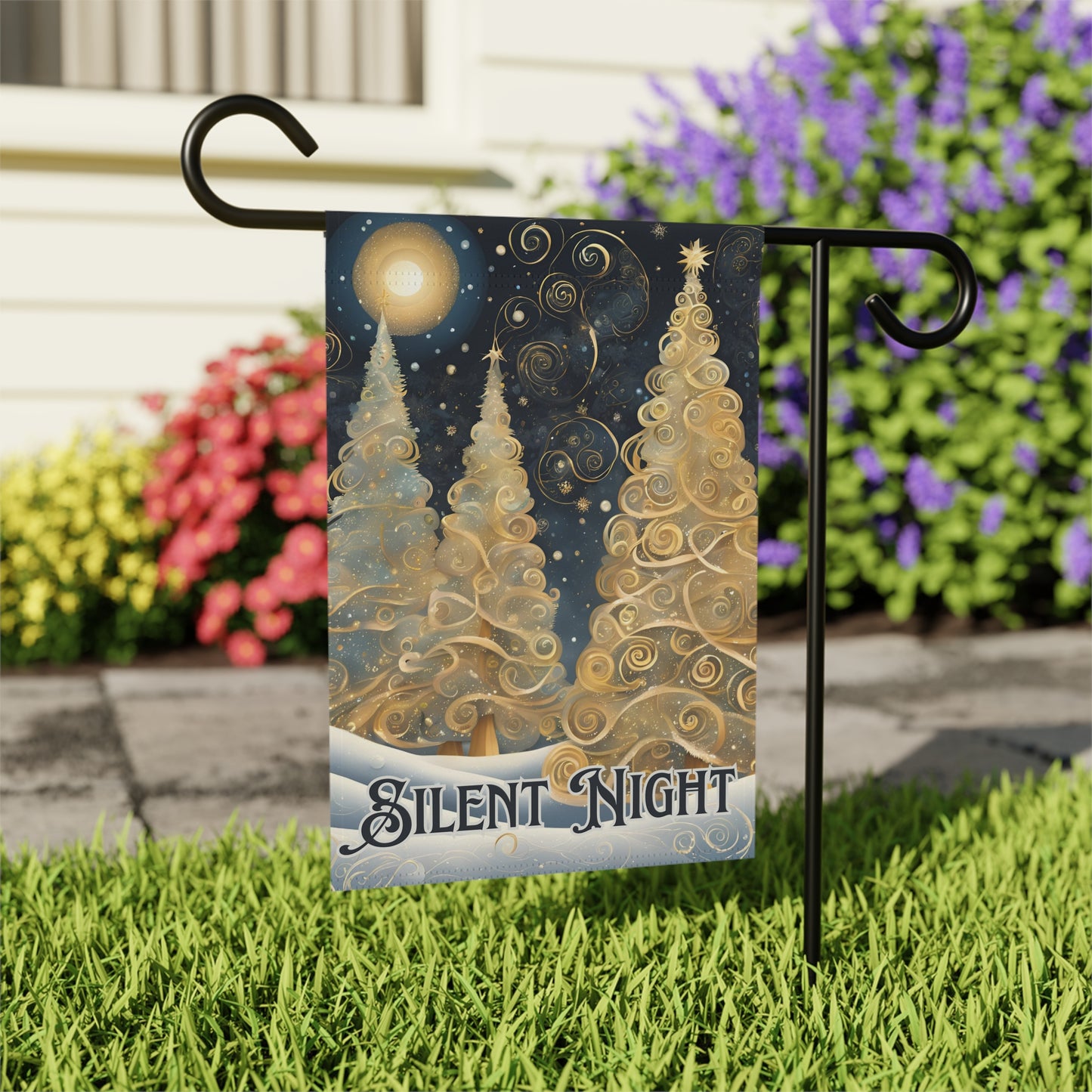 Silent Night 2-Sided Garden & House Flag/Banner