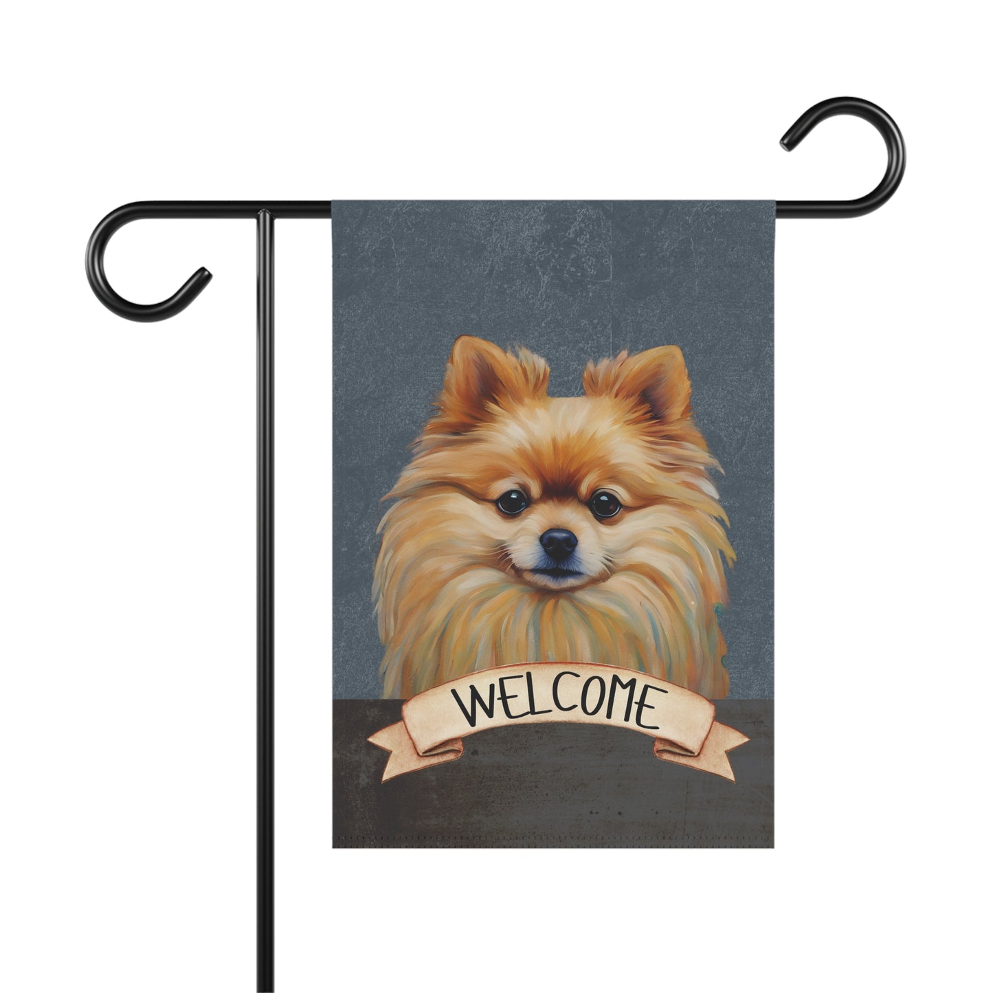 Pomeranian Welcome 2-Sided Garden & House Flag/Banner