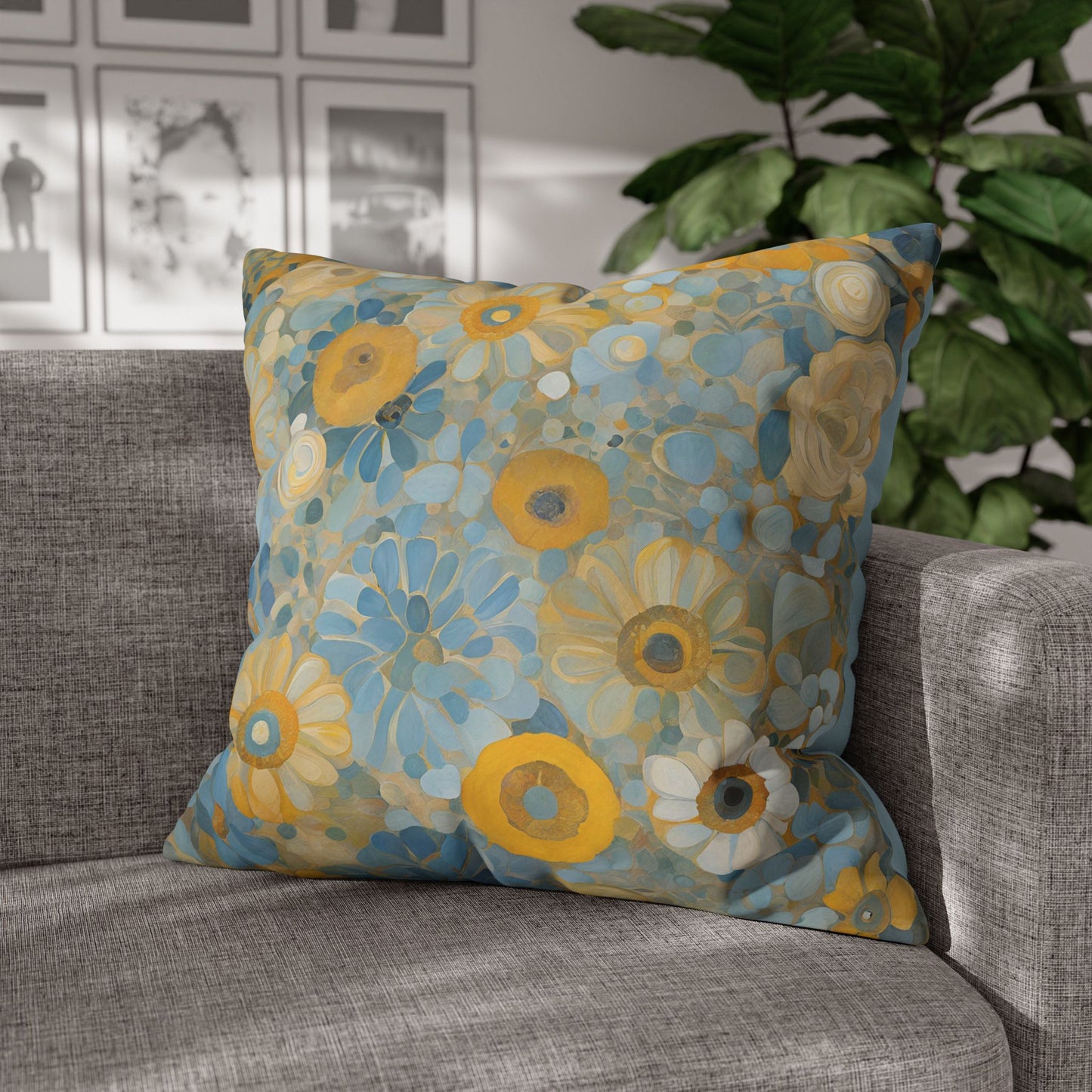 Sarah's Garden Square Poly Canvas Pillowcase