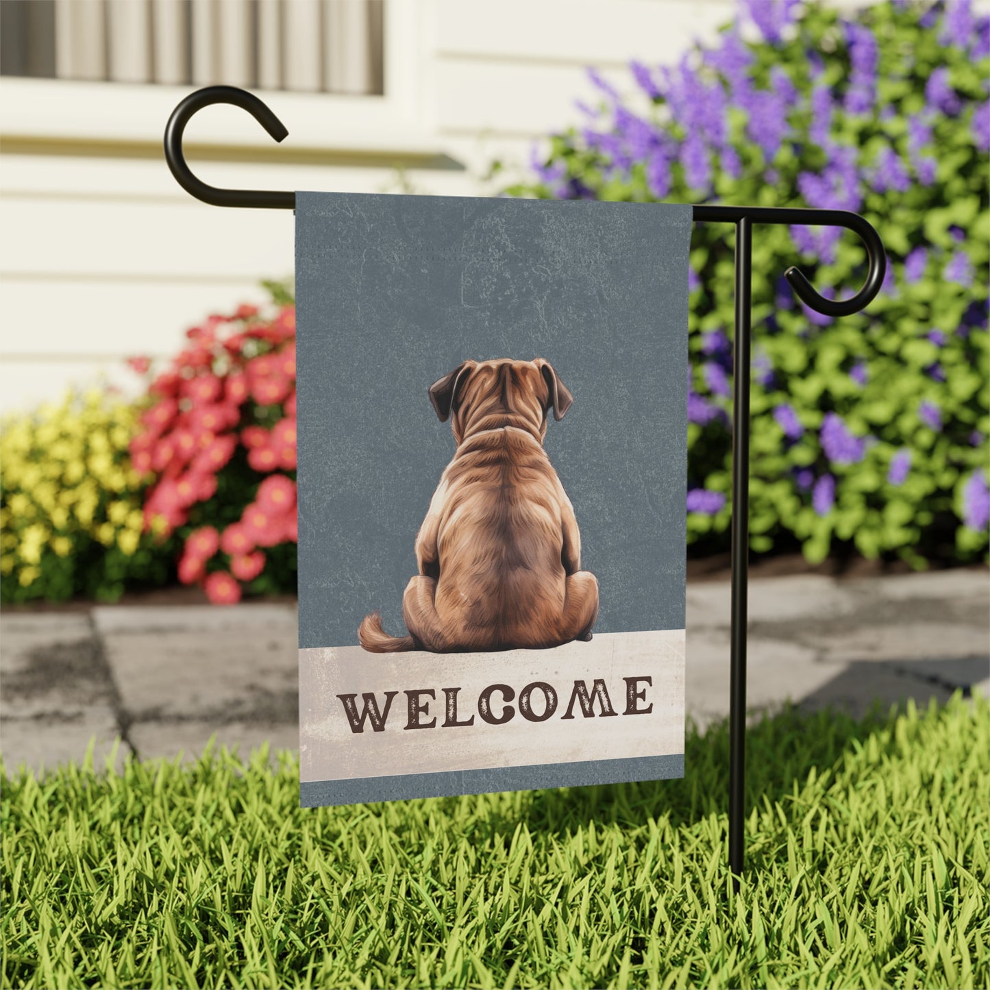 Pug Welcome 2-Sided Garden & House Flag/Banner