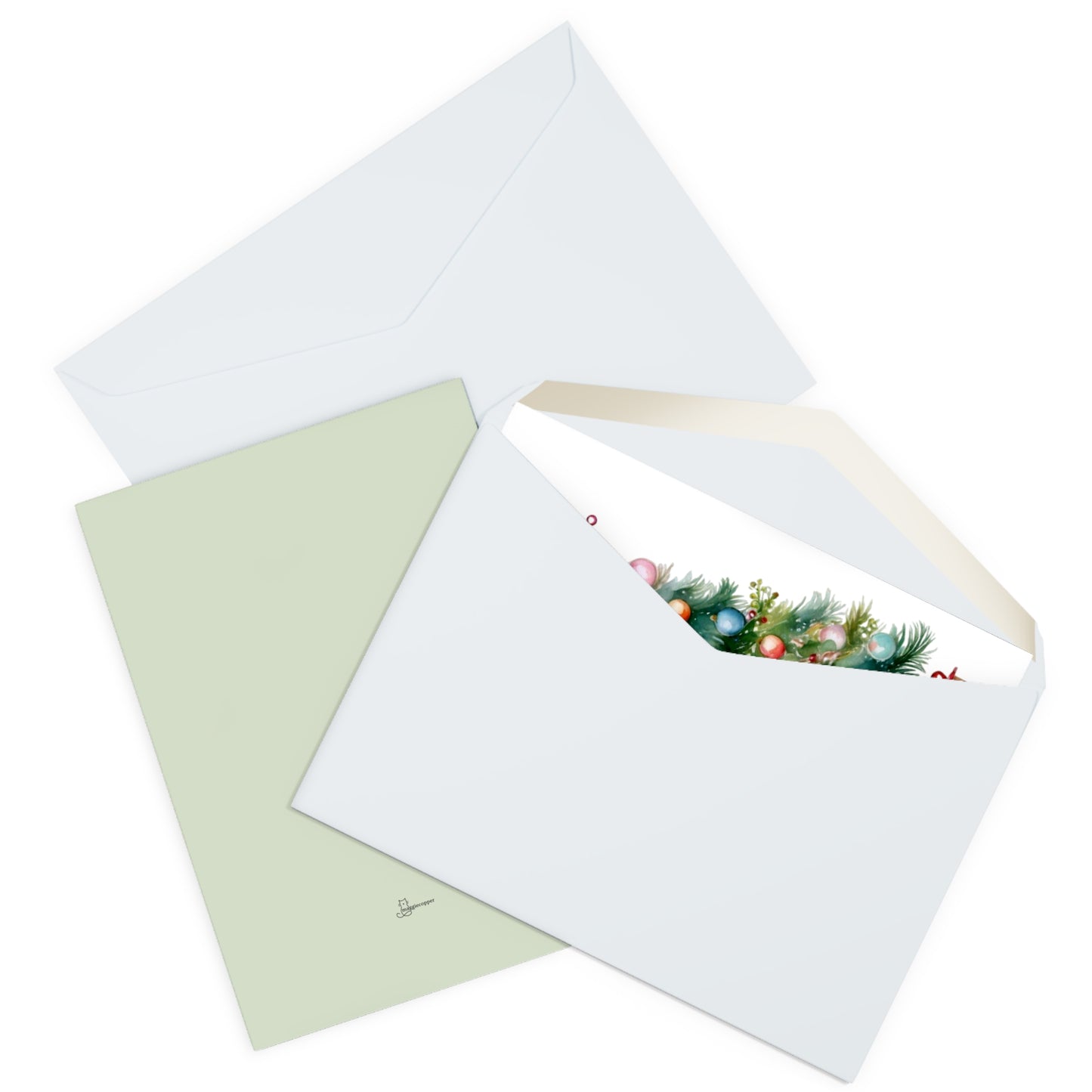 Boxer Merry Christmas Tree Cards (5 Pack Blank Inside)