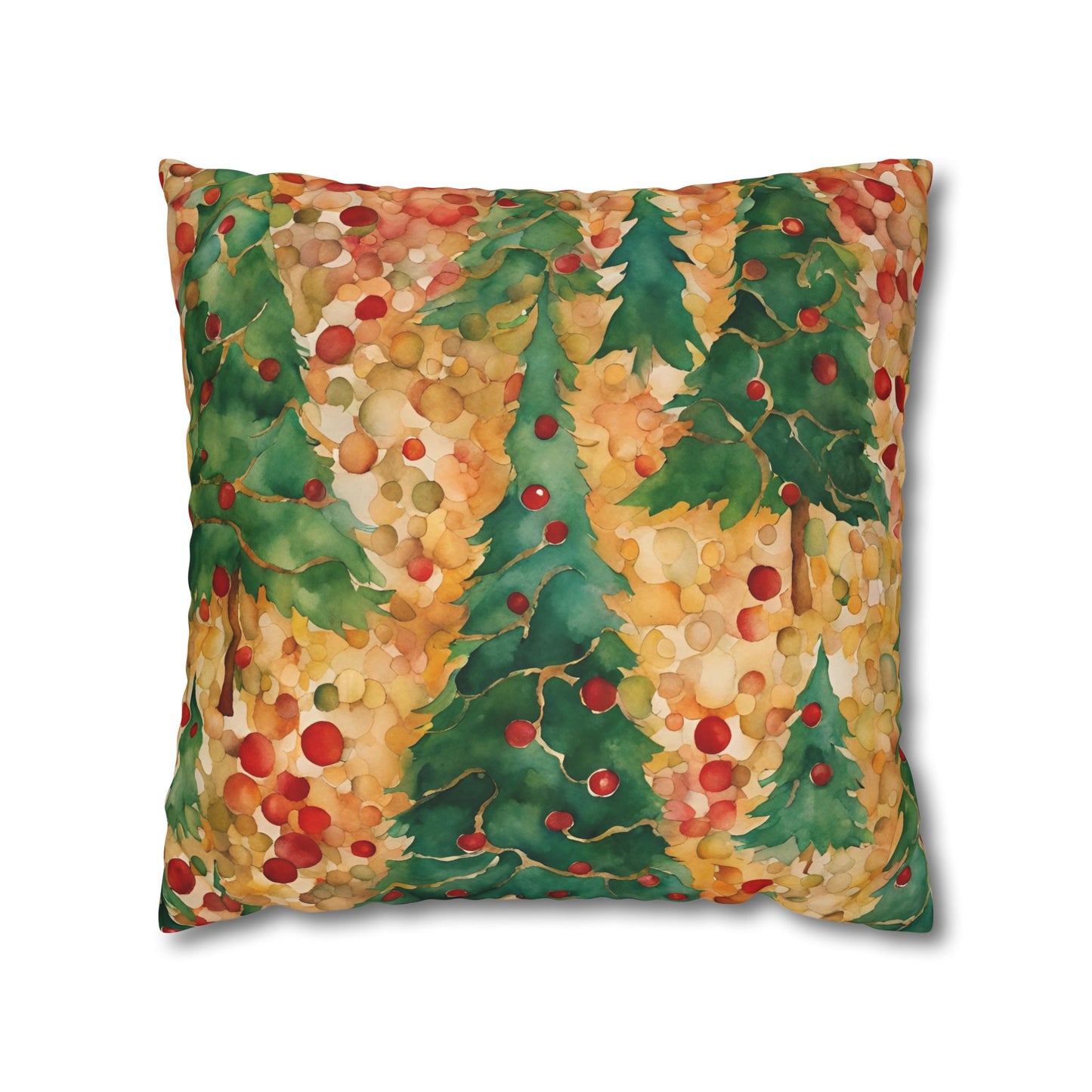 Christmas Tree Folly Square Poly Canvas Pillowcase