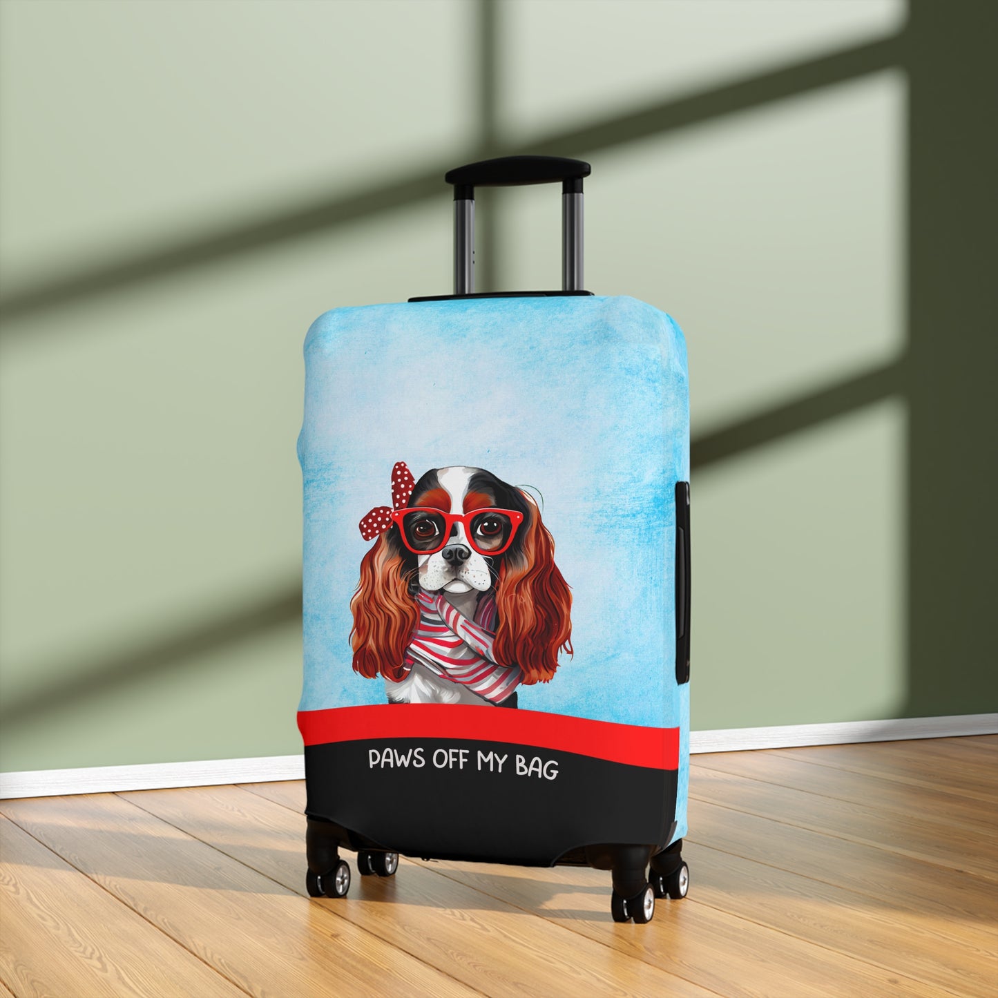 Cavalier King Charles in Glasses Paws Off My Bag Luggage Cover