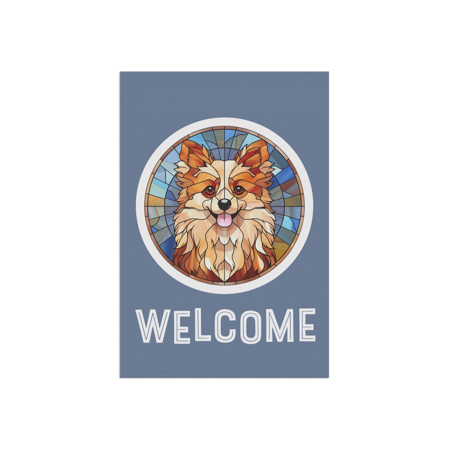 Pomeranian Welcome 2-Sided Garden & House Flag/Banner