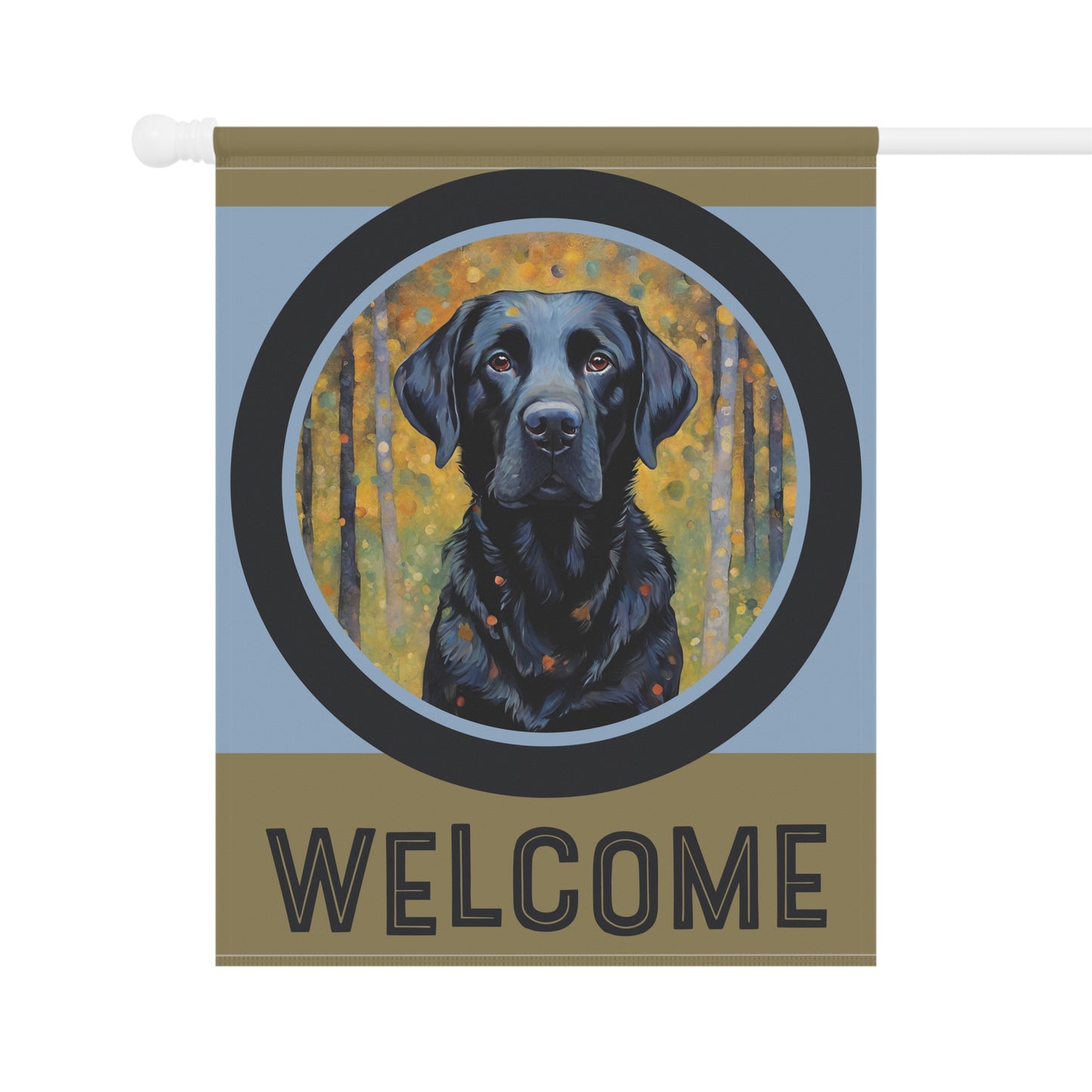 Black Labrador Welcome 2-Sided Garden & House Flag/Banner