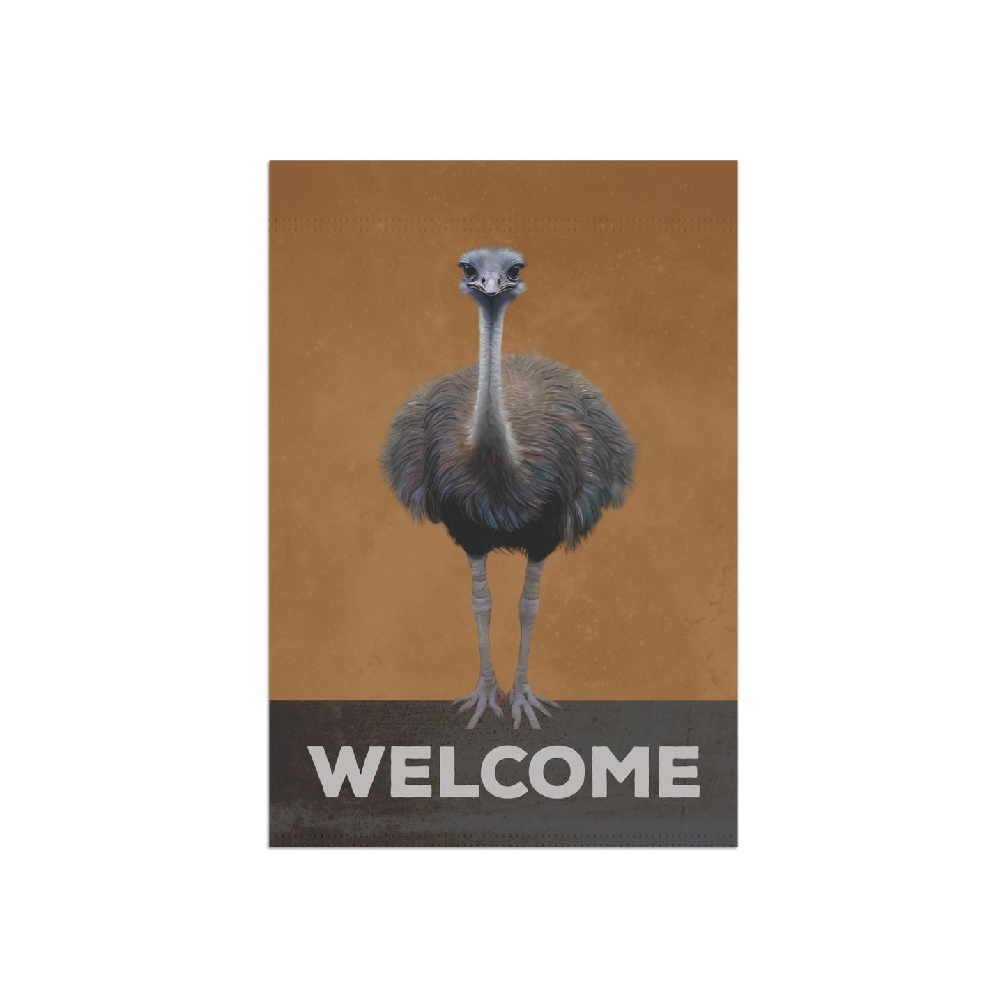 Ostrich Welcome 2-Sided Garden & House Flag/Banner