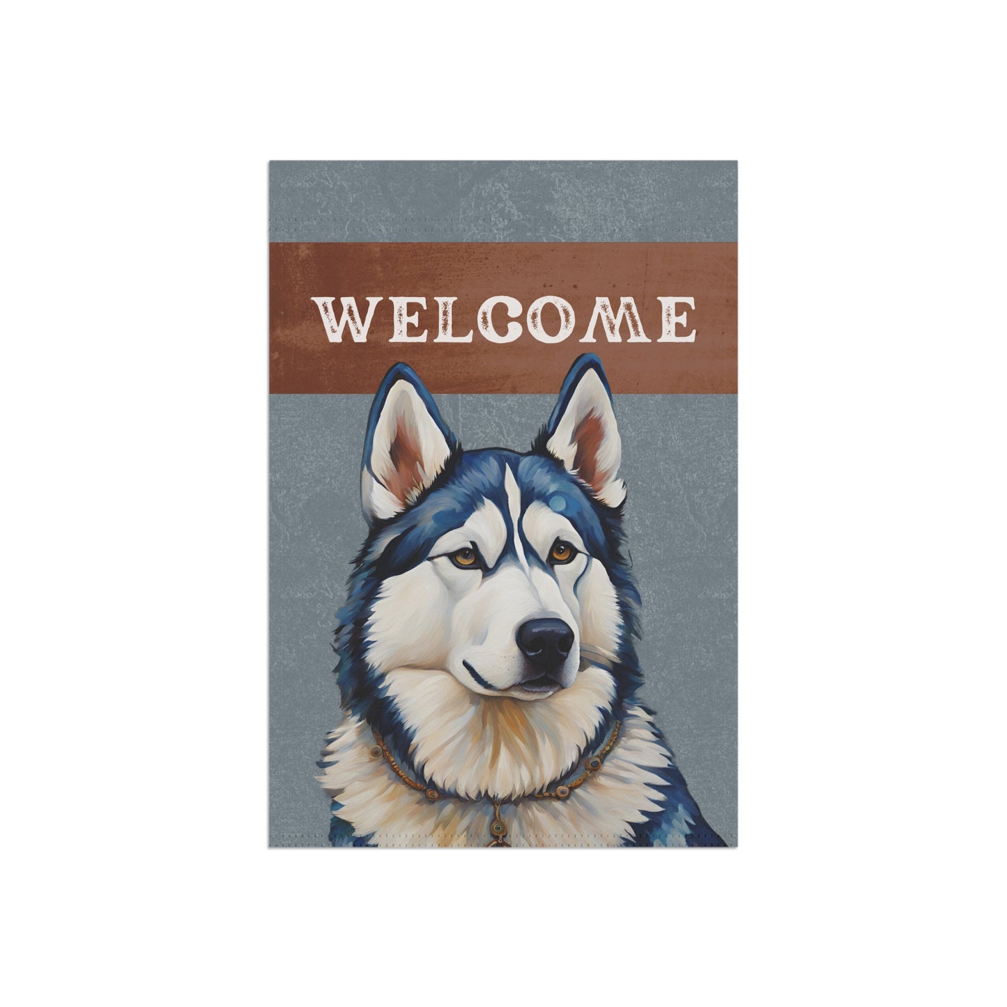 Siberian Husky Welcome 2-Sided Garden & House Flag/Banner