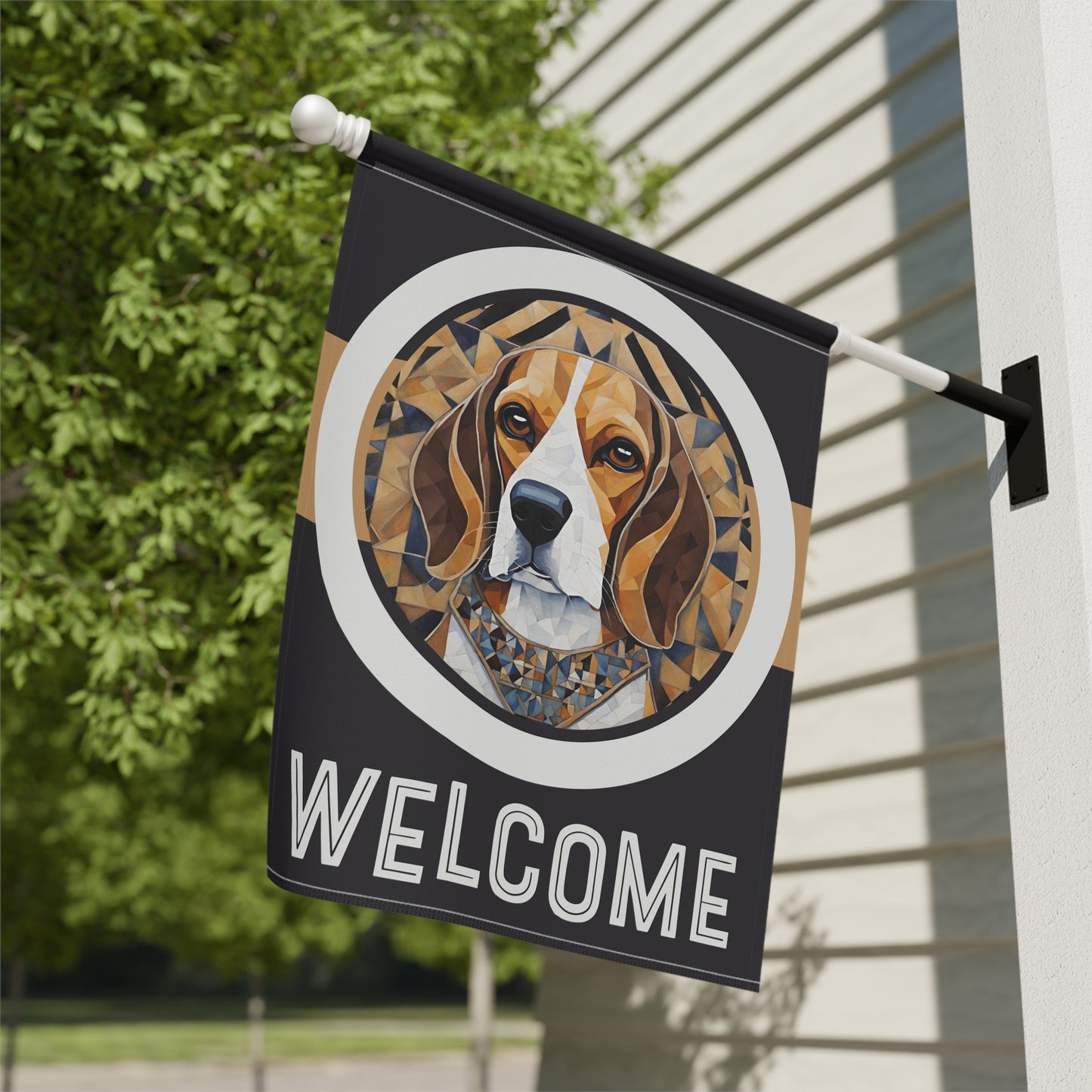 Beagle Welcome 2-Side Garden & House Flag/Banner