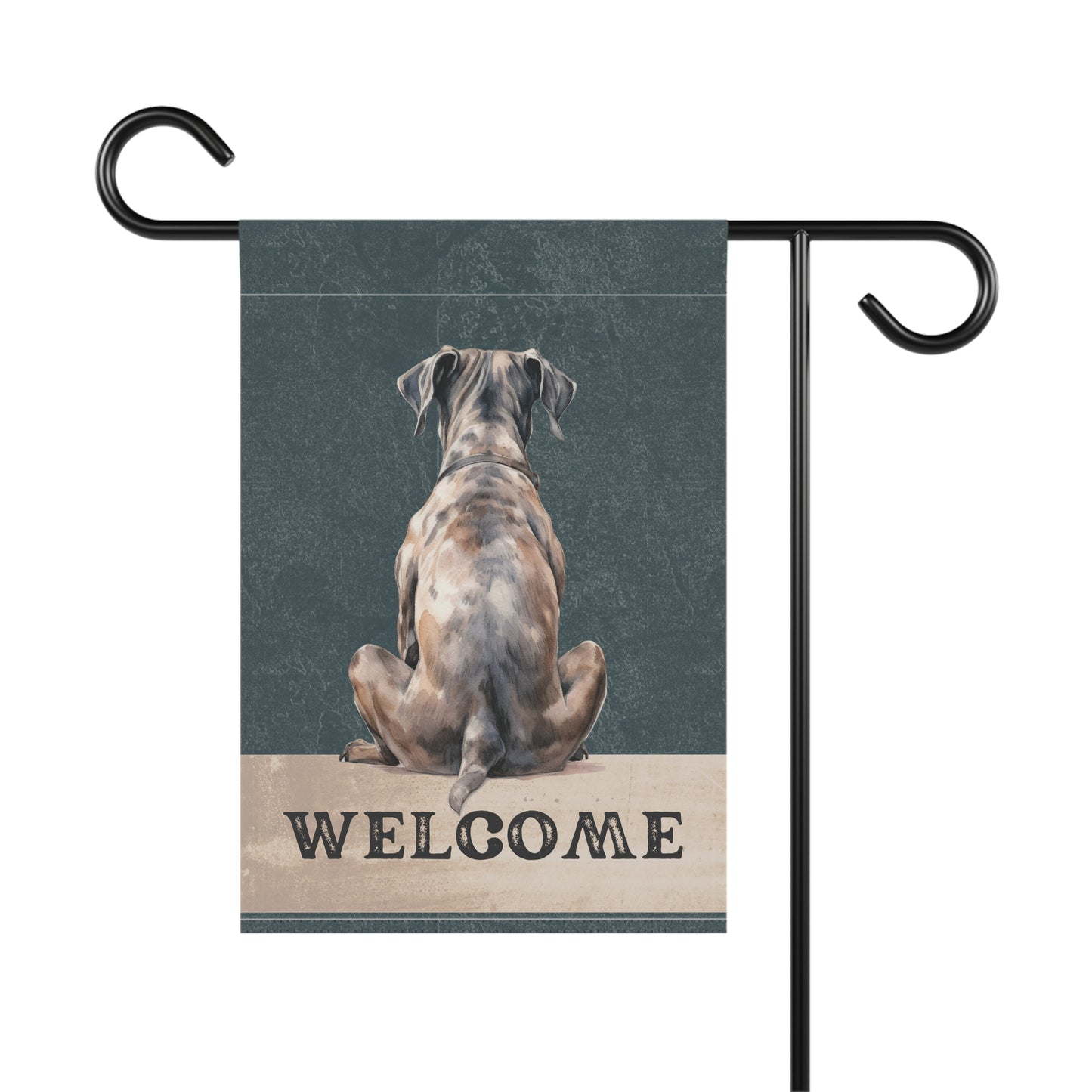 Great Dane Welcome 2-Sided Garden & House Flag/Banner