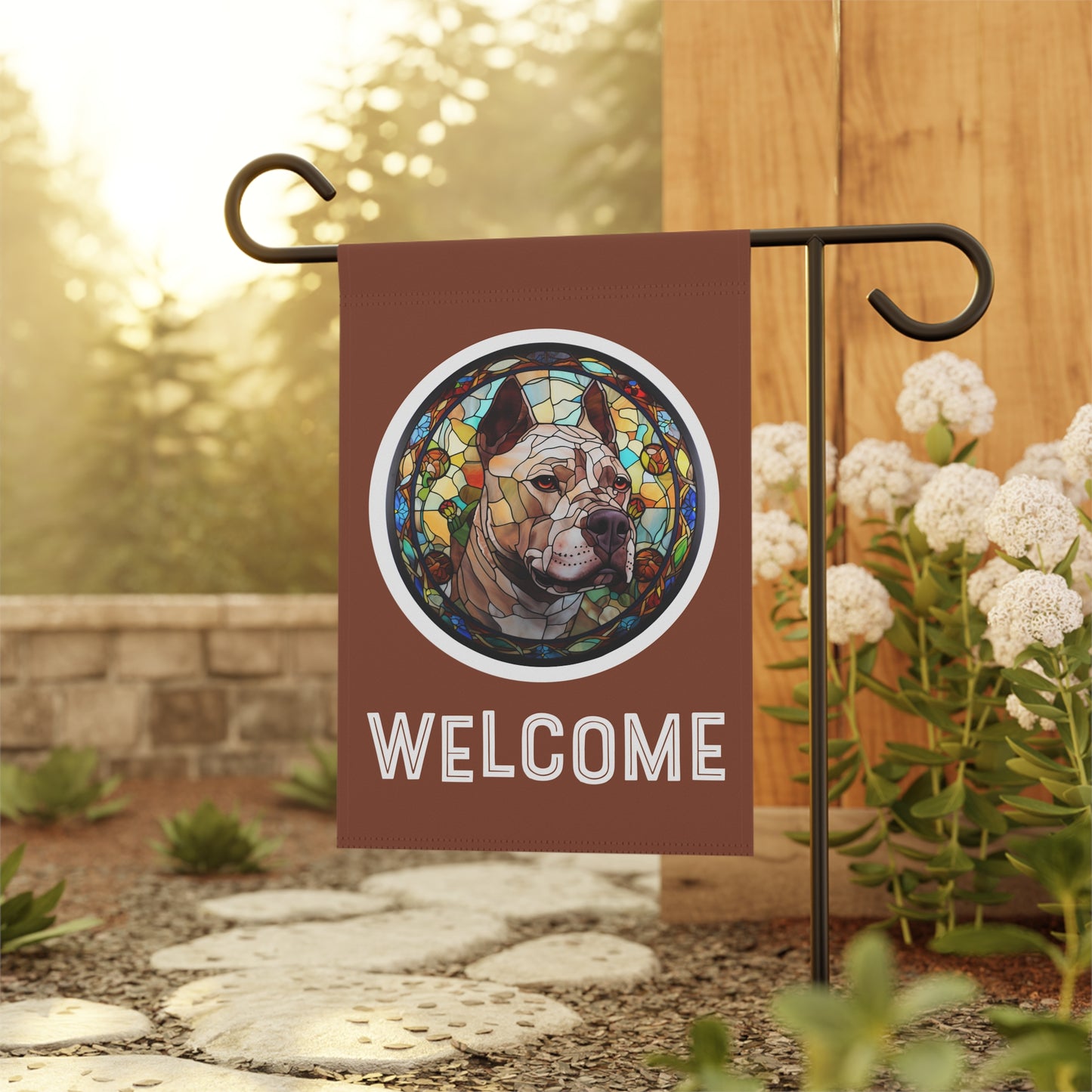 Pitbull Welcome 2-Sided Garden & House Flag/Banner