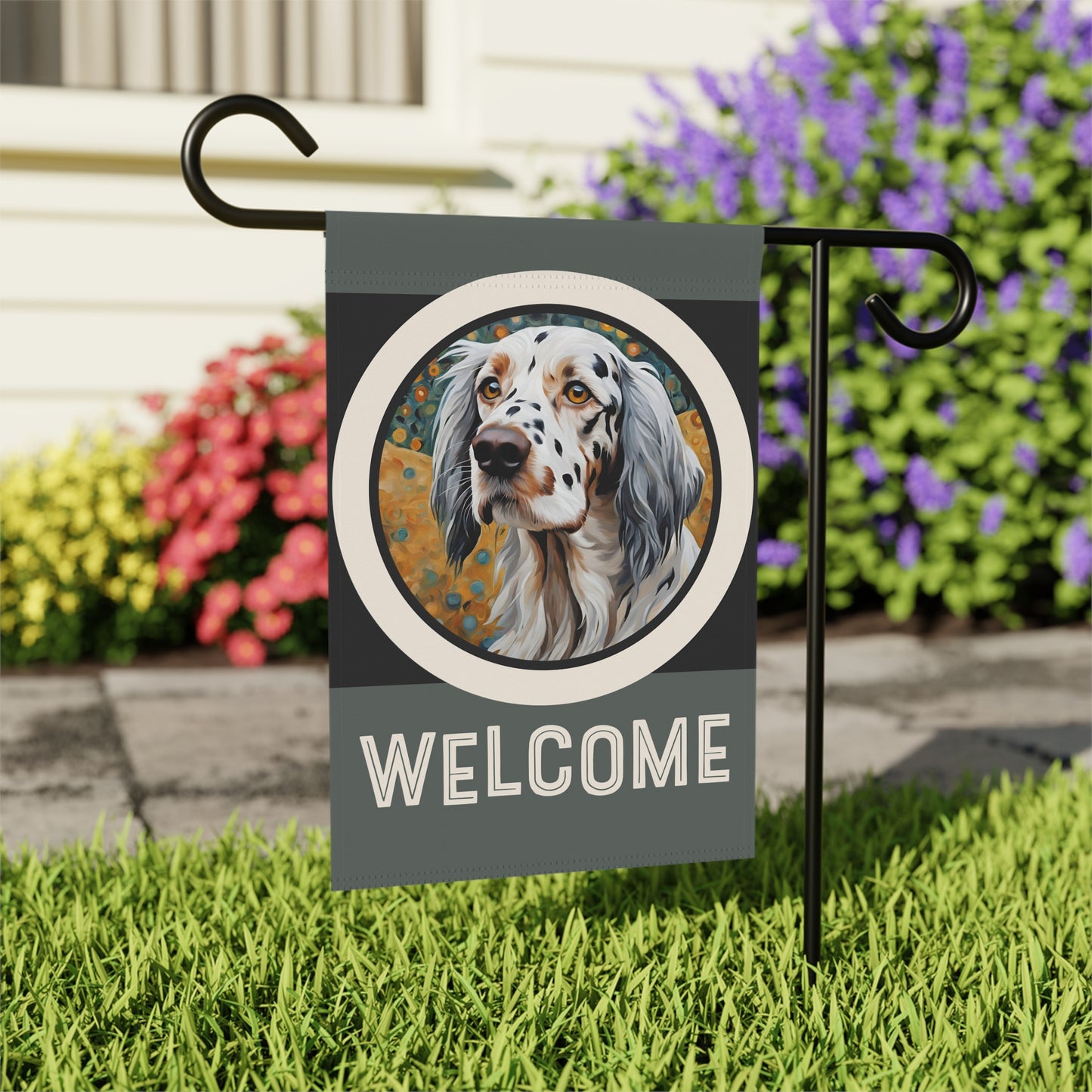 English Setter Welcome 2-Sided Garden & House Flag/Banner