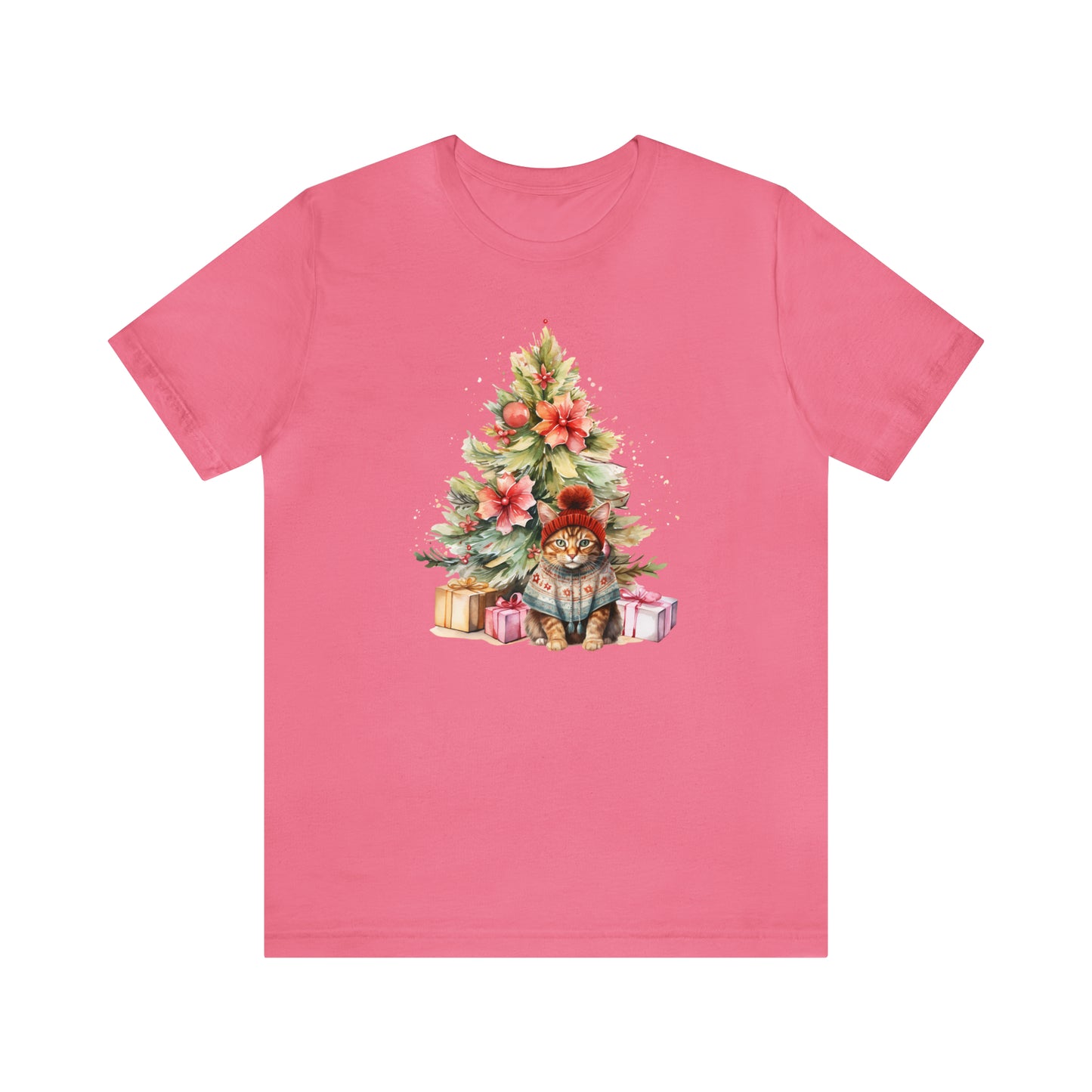 Best Present Cat Under the Tree Christmas Unisex Jersey Short Sleeve Tee