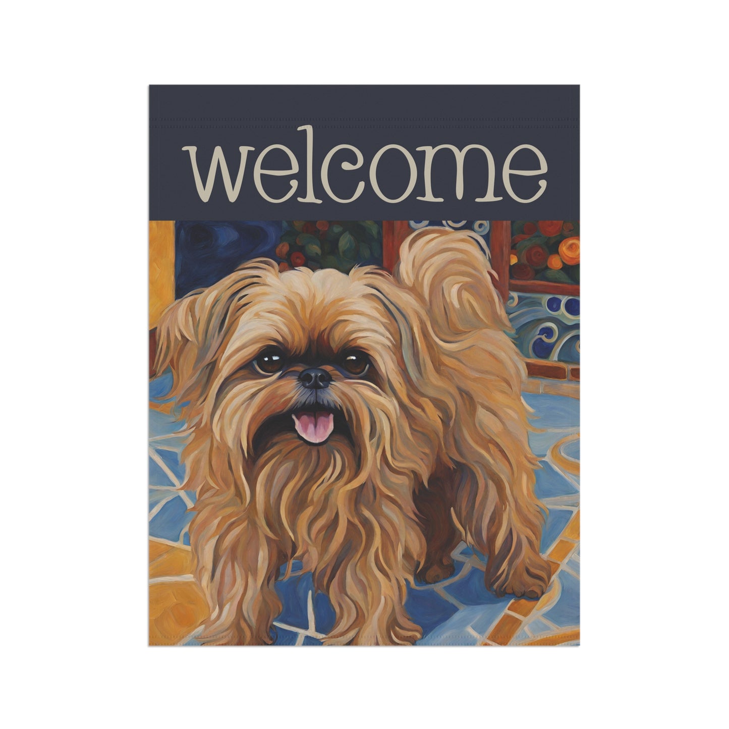 Brussels Griffon Welcome 2-Sided Garden & House Flag/Banner