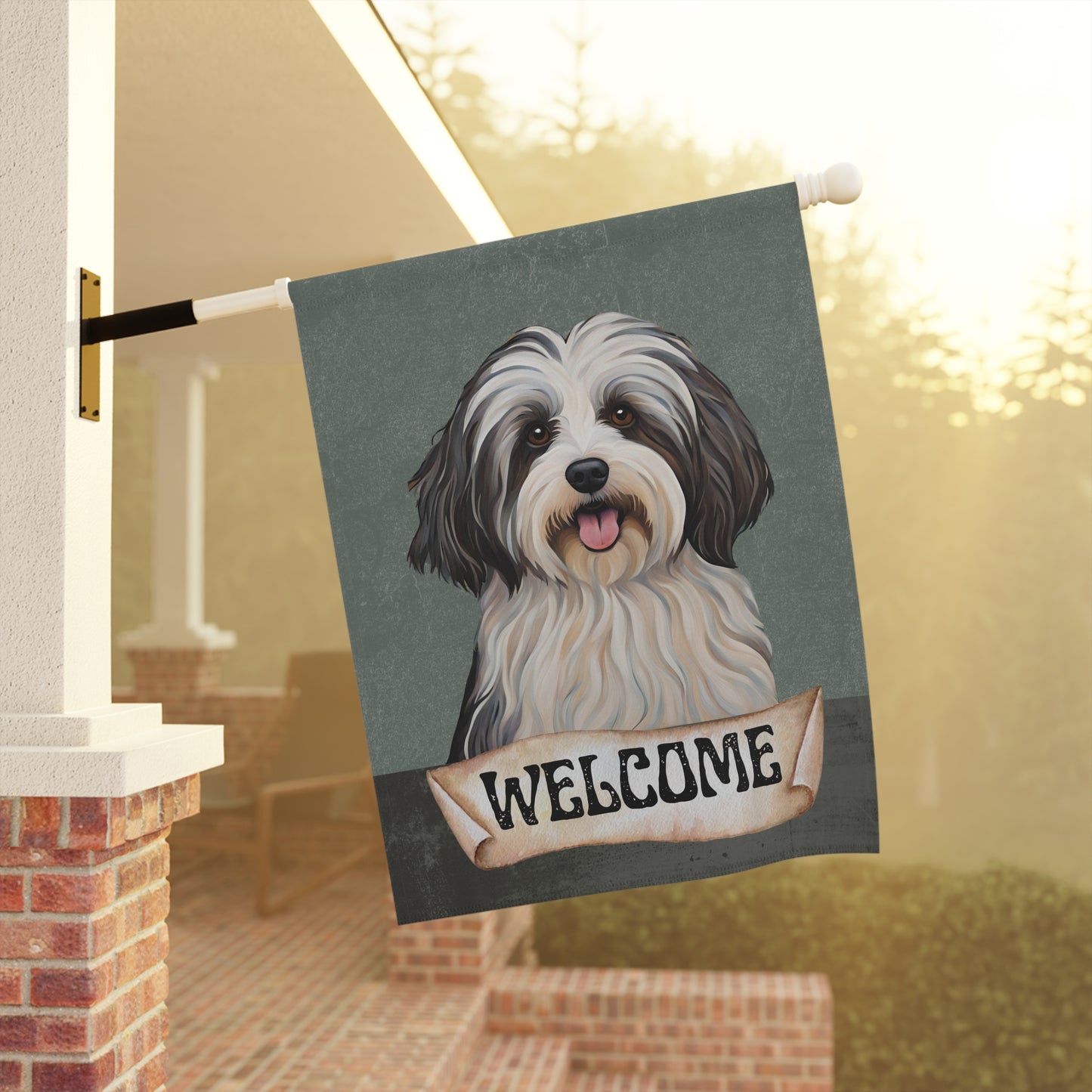 Havanese Welcome 2-Sided Garden & House Flag/Banner