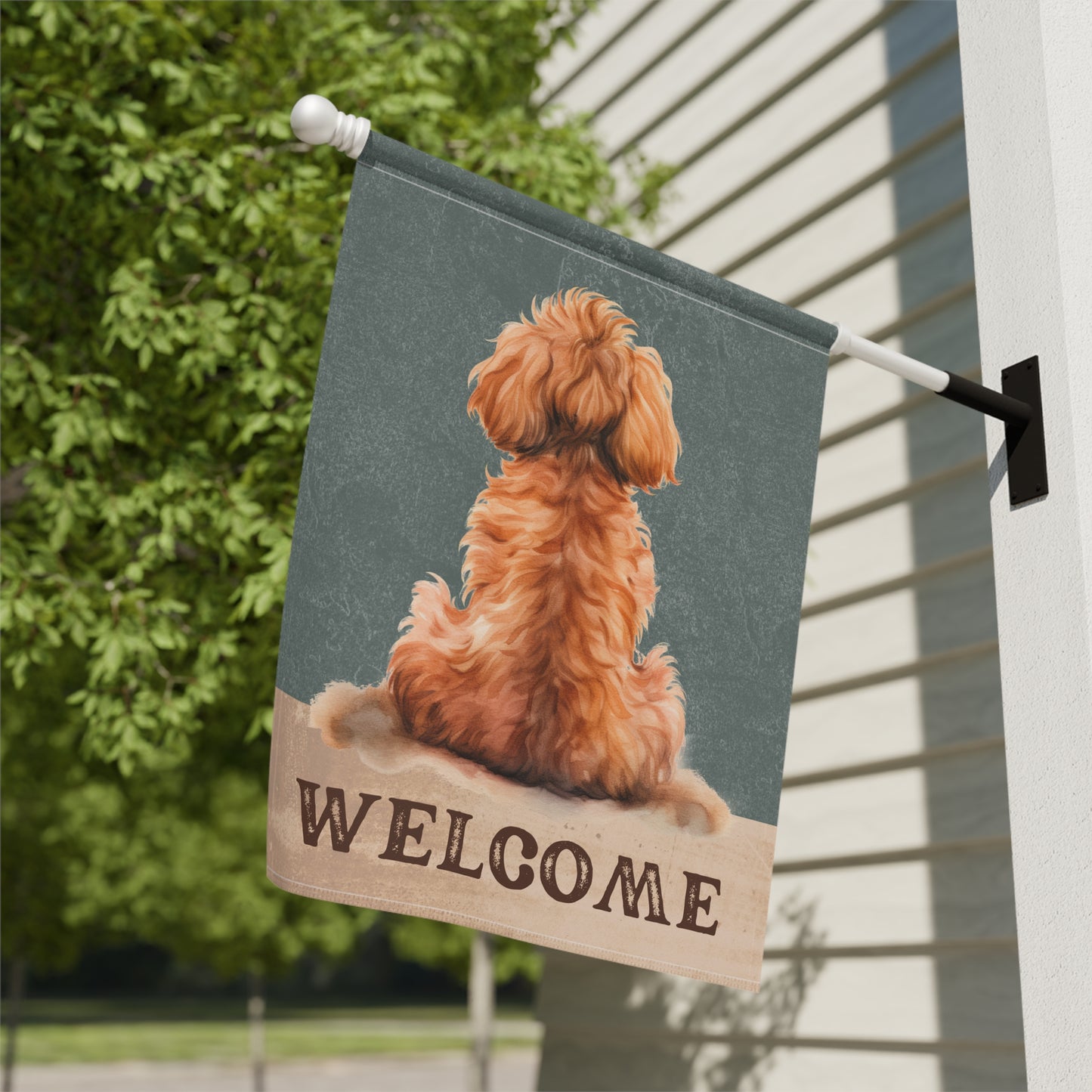 Poodle Welcome 2-Sided Garden & House Flag/Banner