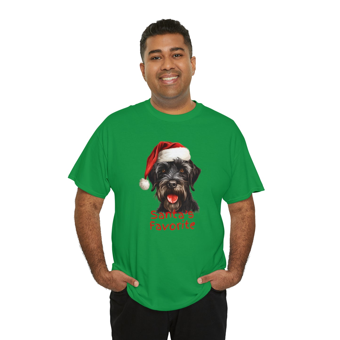 Santa's Favorite Giant Schnauzer Unisex Heavy Cotton Tee