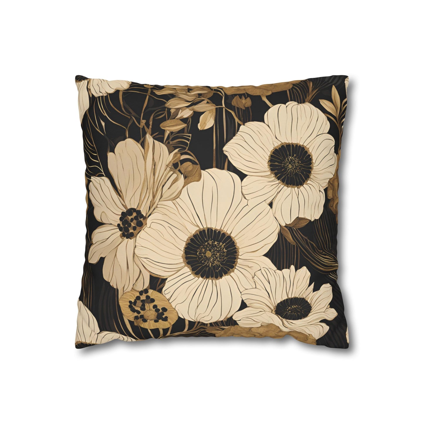 Olin Floral Square Poly Canvas Pillowcase